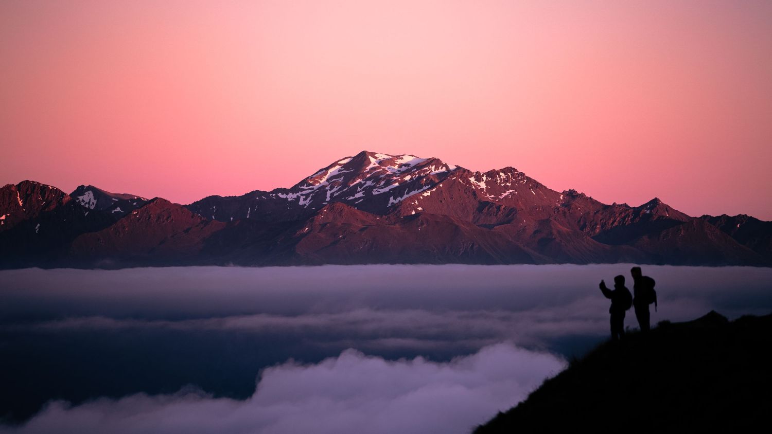 Mountain Peaks at Sunset