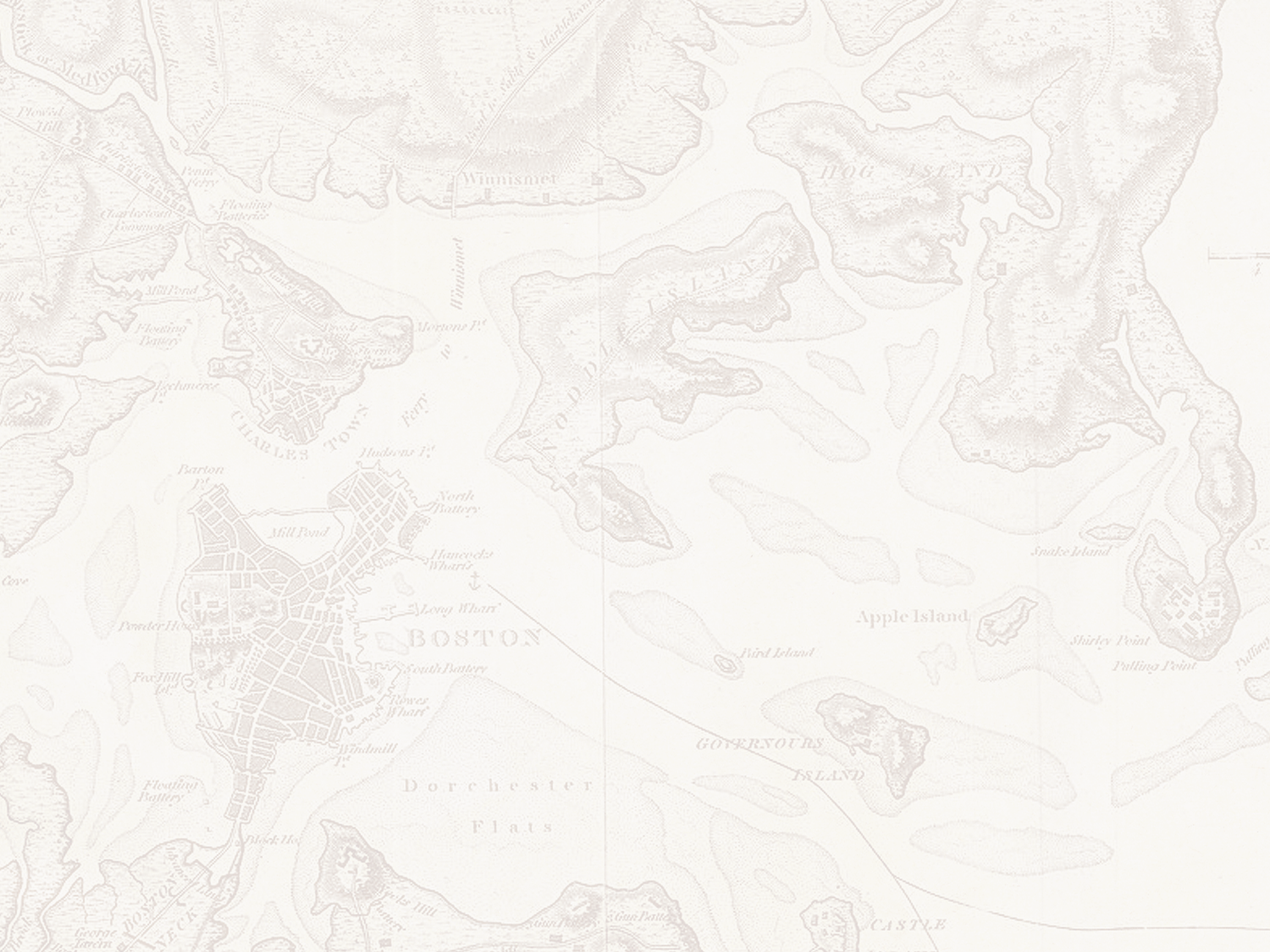 Detailed topographic map with contour lines showing terrain elevation changes in a light beige and white color scheme.