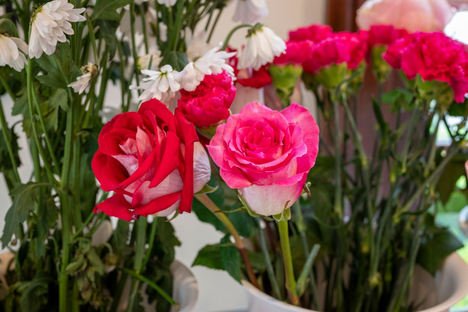 Flowers at bridal shower