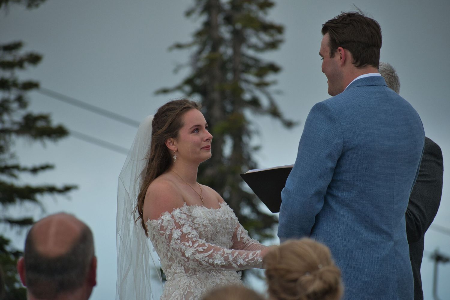 Wedding ceremony on mountaintop in North Idaho