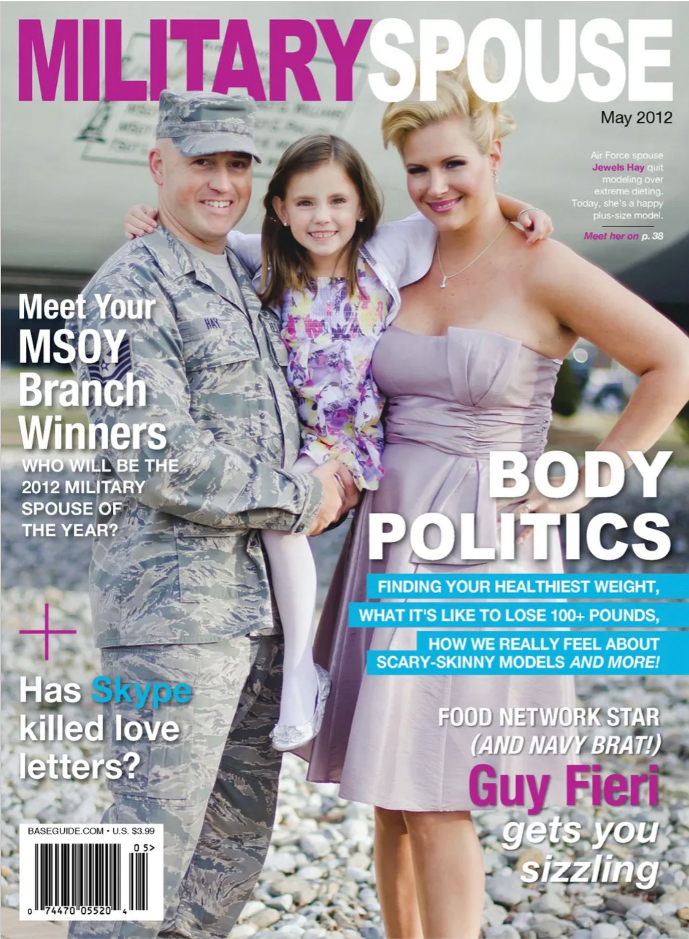 Military Spouse magazine cover featuring fashion and health articles.