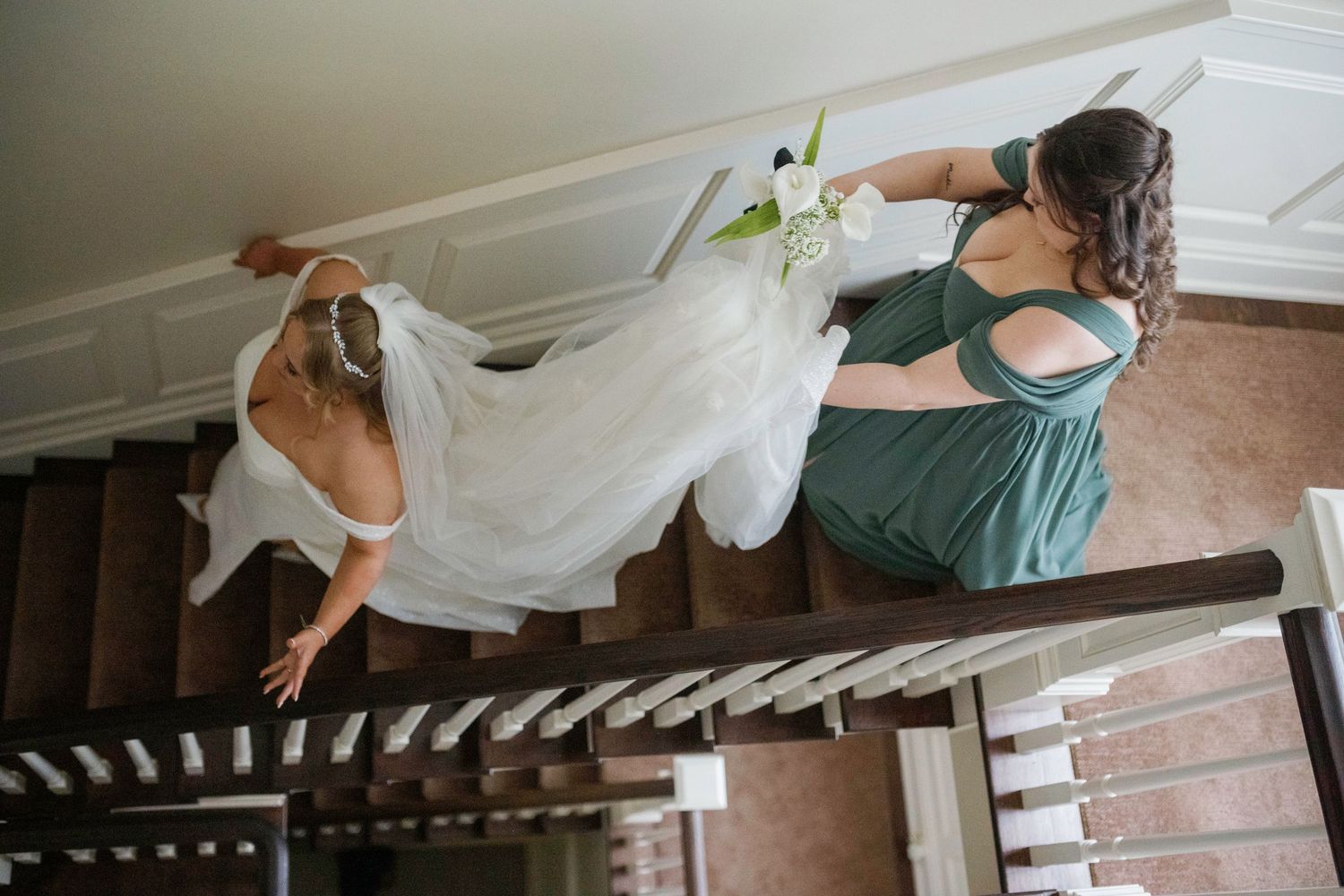 Candid wedding preparation moments captured in a series of natural shots.