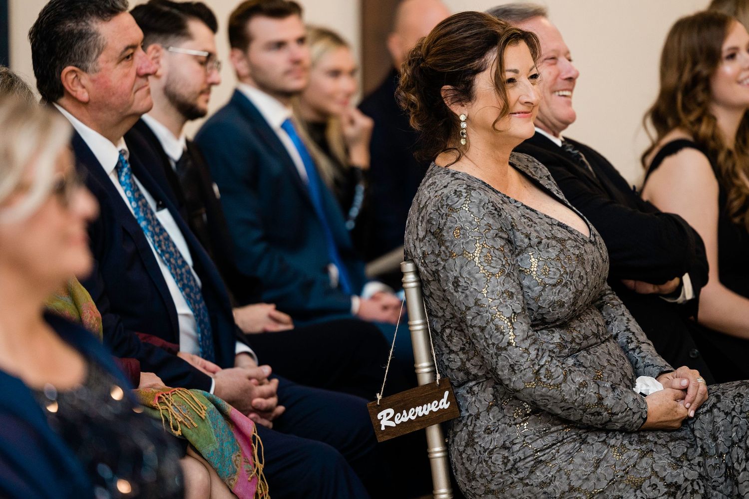Reception guests mingle and socialize during the evening celebration.
