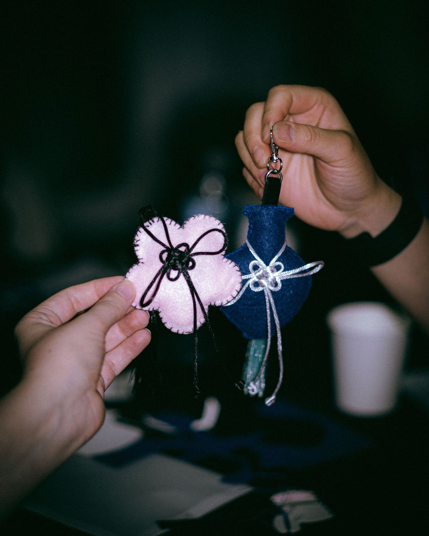 pink and blue sachet 