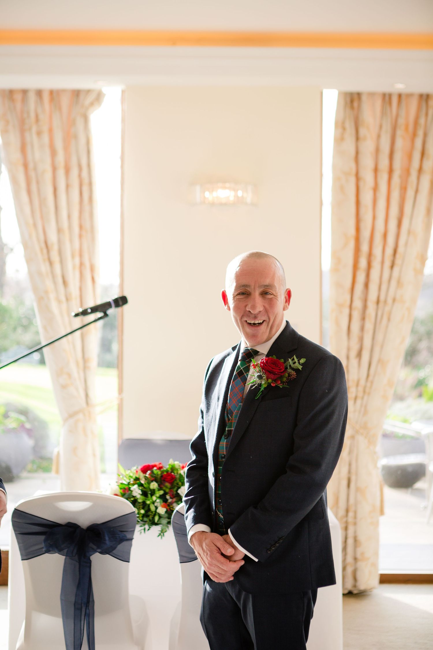 UK Wedding Photographer - The grooms first look at the bride