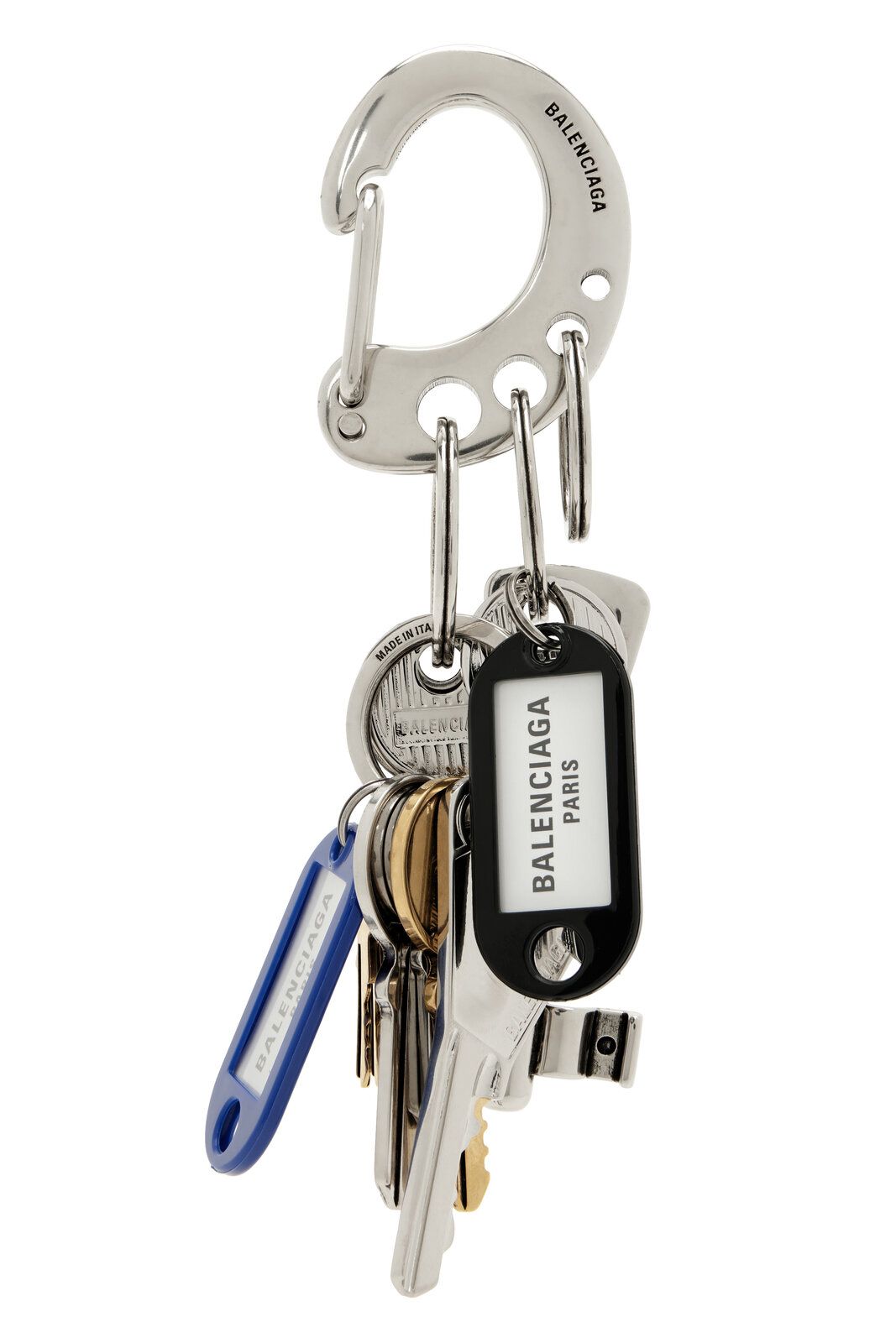 E-commerce product photograph of a Balenciaga keyring.