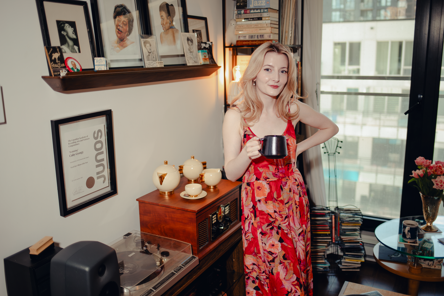 Editorial portrait of Montreal jazz vocalist by Eva Zv
