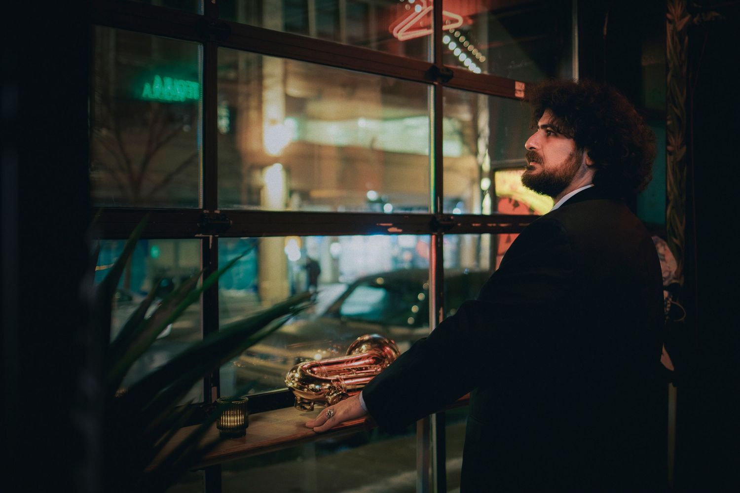 Portrait of Montreal jazz saxophonist by Eva Z