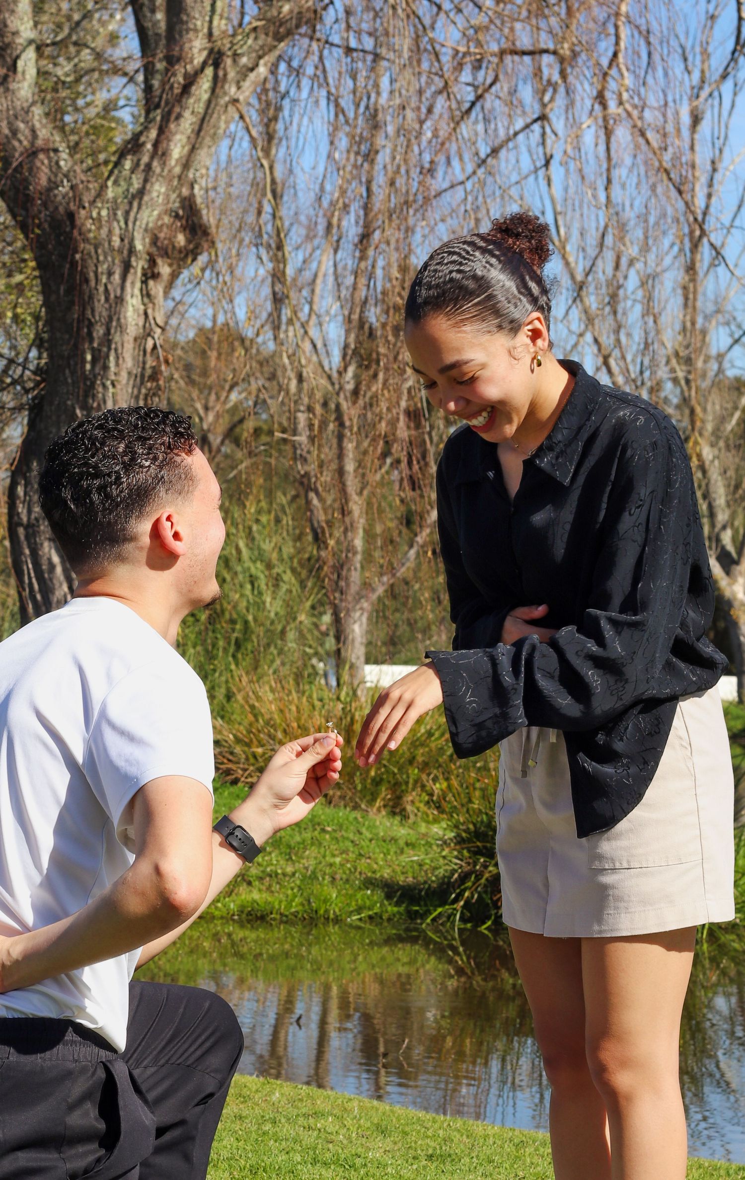 An image of a young man proposing
