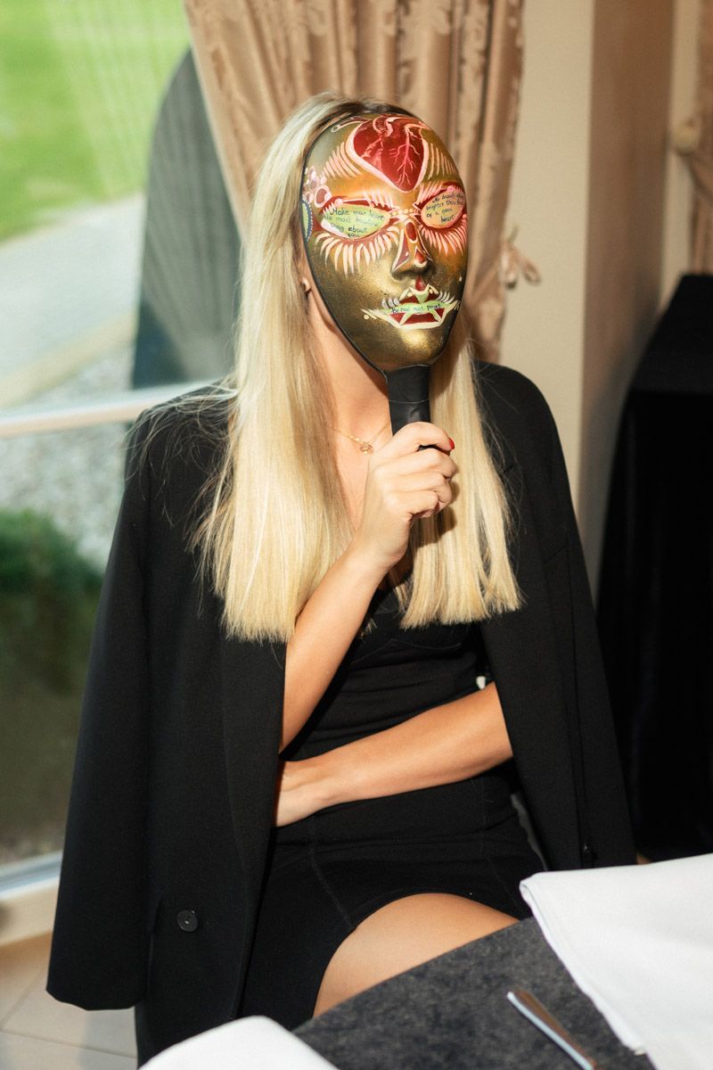 Woman participating in the Mafia game at Nerijus Private Party