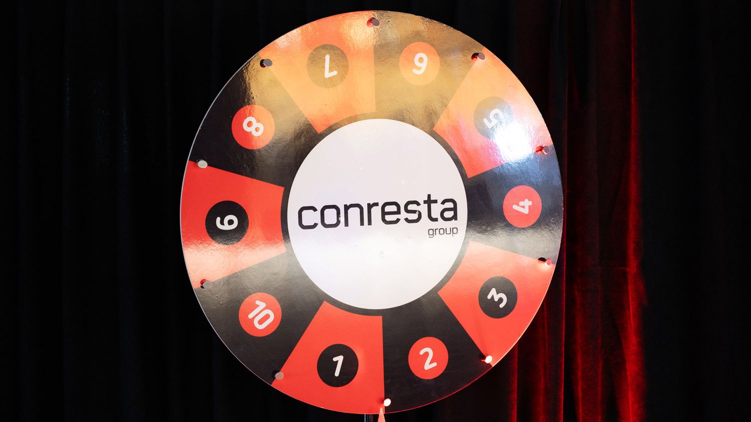Conresta roulette wheel at the Las Vegas themed corporate event
