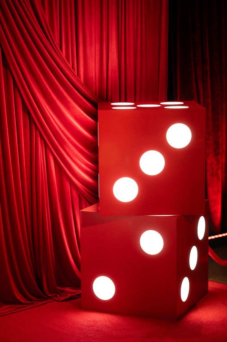 Las Vegas themed decor at the Conresta Winter Party 2025