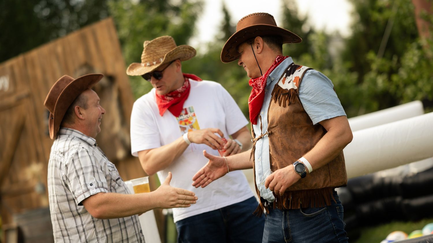 Guest participating in a Western-themed activity