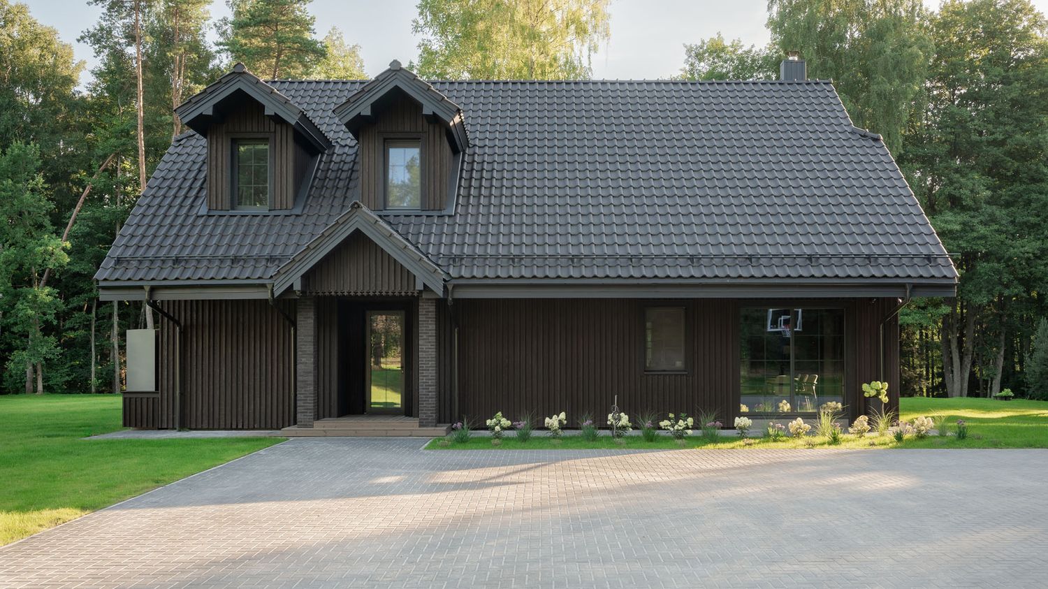Contemporary house exterior in Trakai District