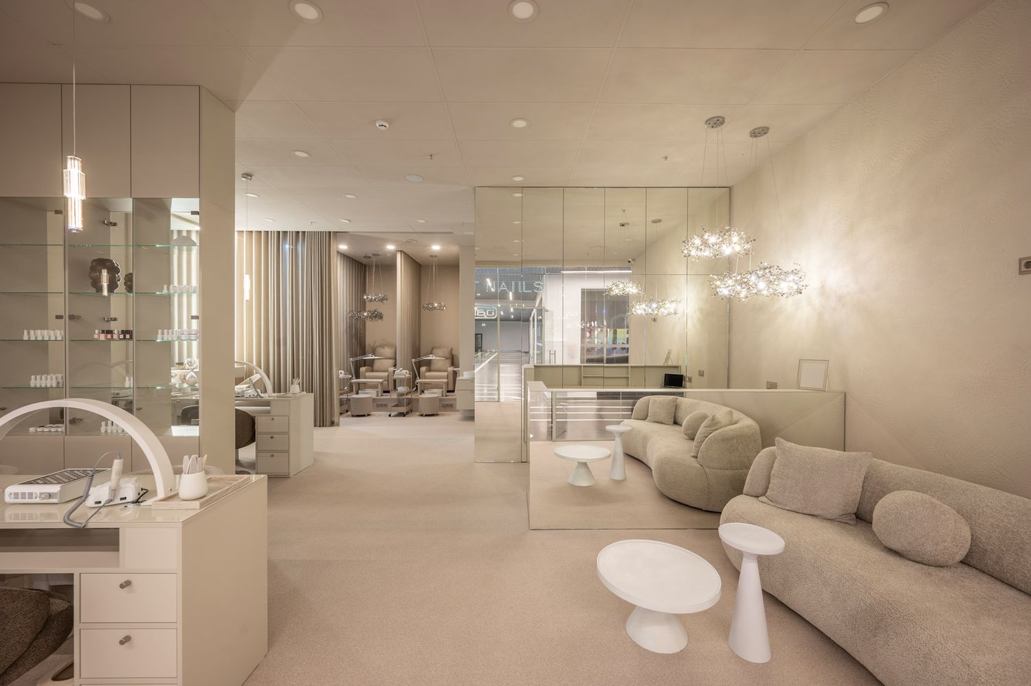 Beauty salon furniture and interior design details