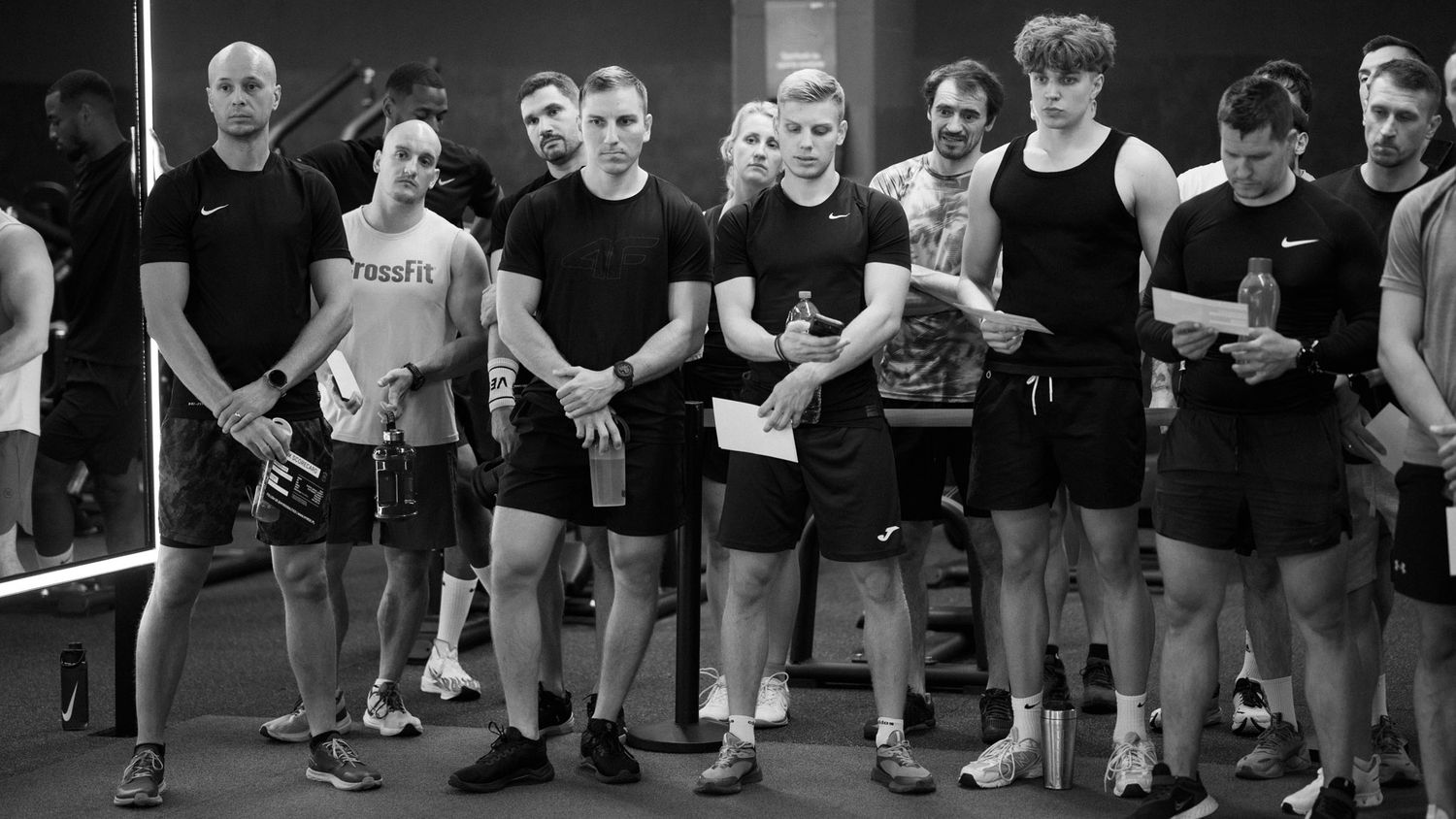HYROX participants standing together before a competition
