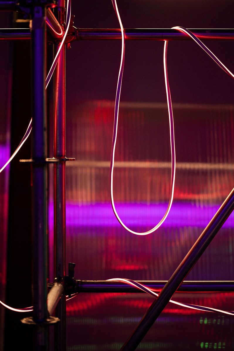 Neon-lit futuristic environment at Evoverse 2077