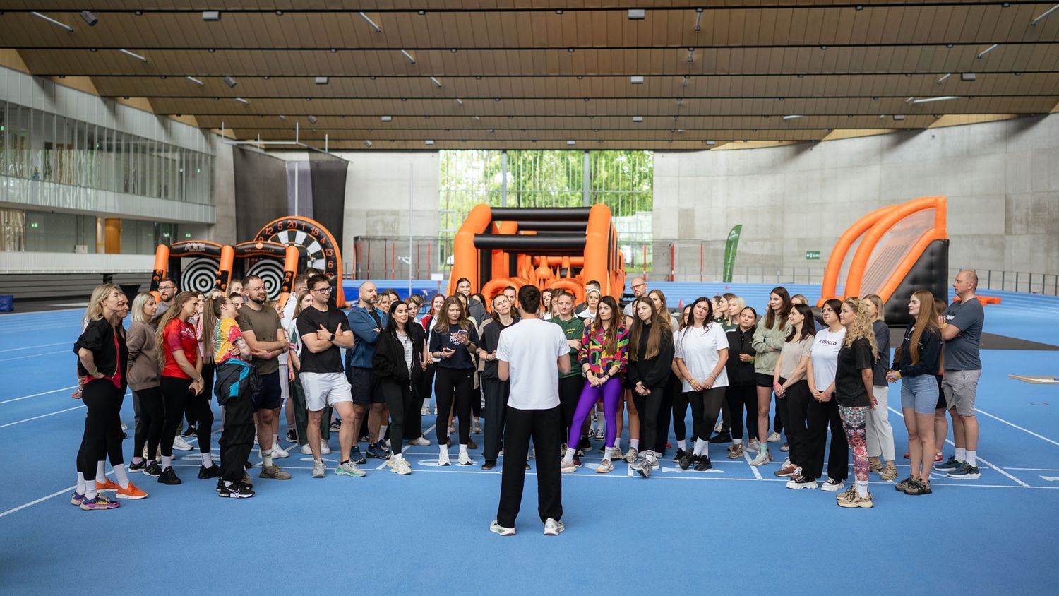 Large indoor athletics arena prepared for the HEADEX Group summer event