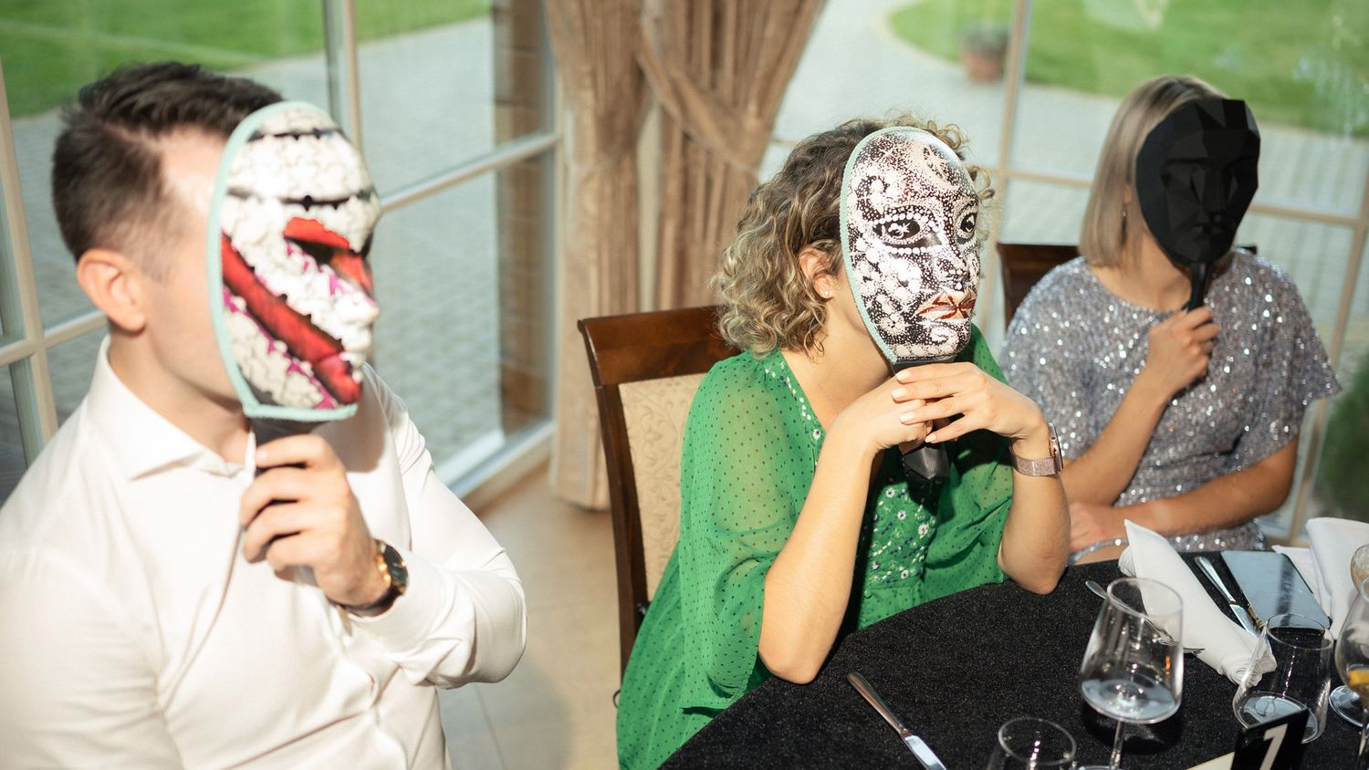 Guests playing Mafia during the private celebration