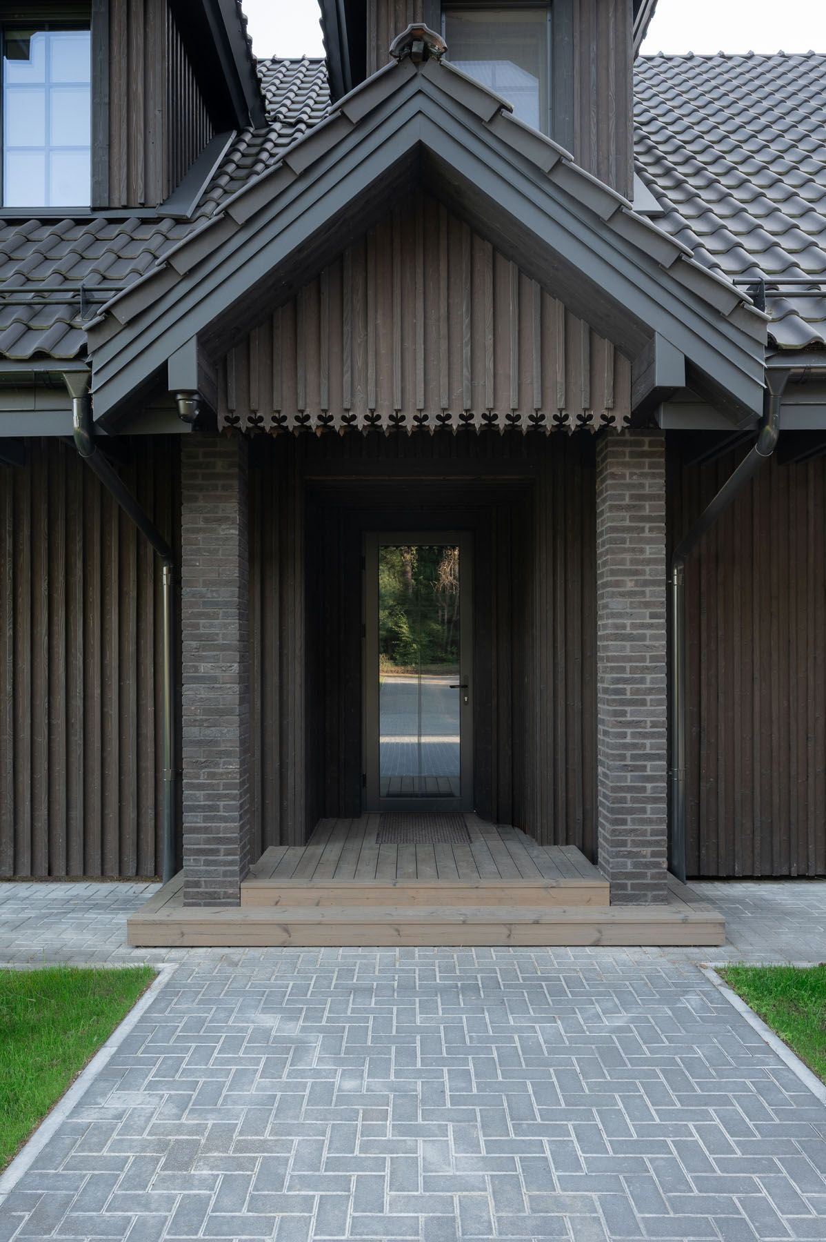 Modern house exterior photographed in Trakai District