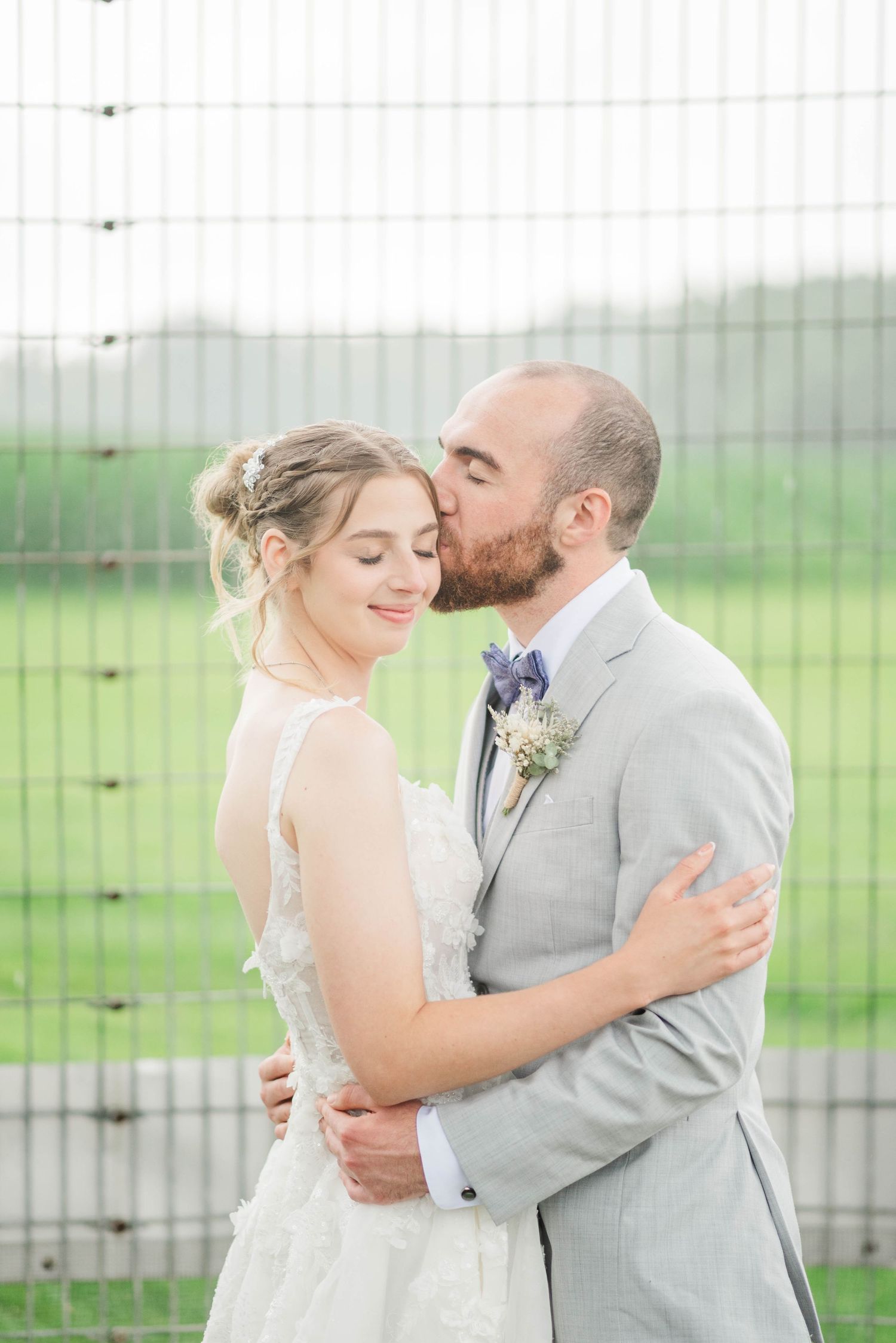 Couple in wire silo at Joiner Farms in Northern Cambria, Pennsylvania