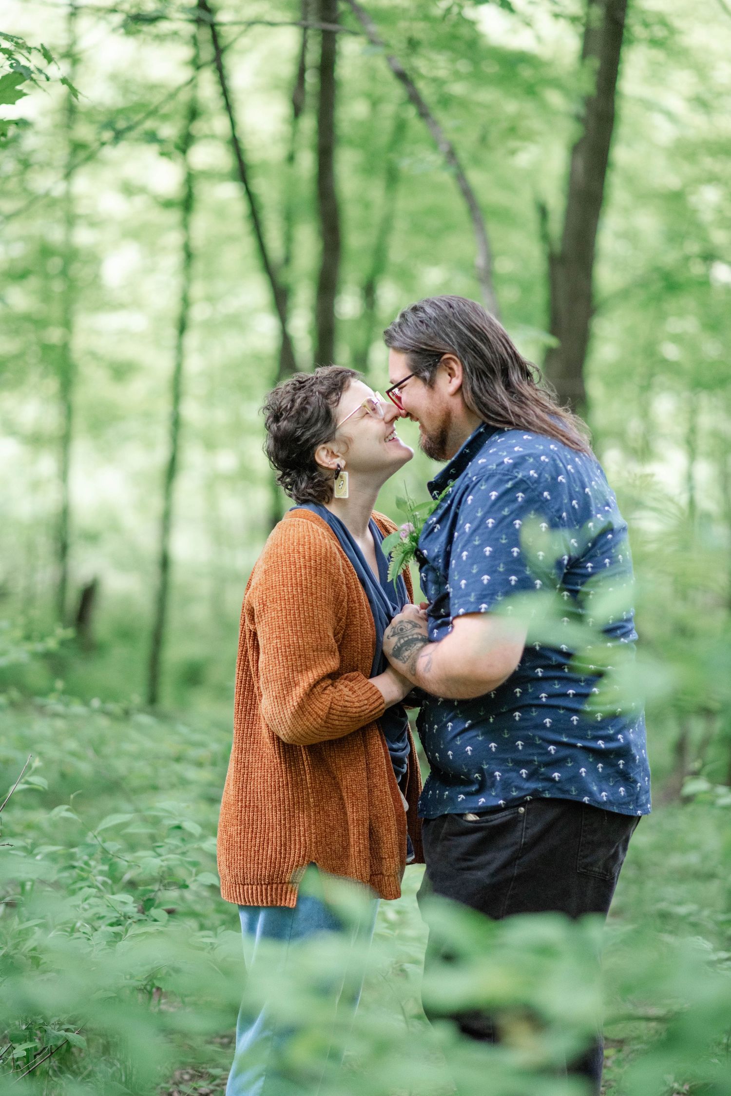 Couple in forest of Quemahoning Dam