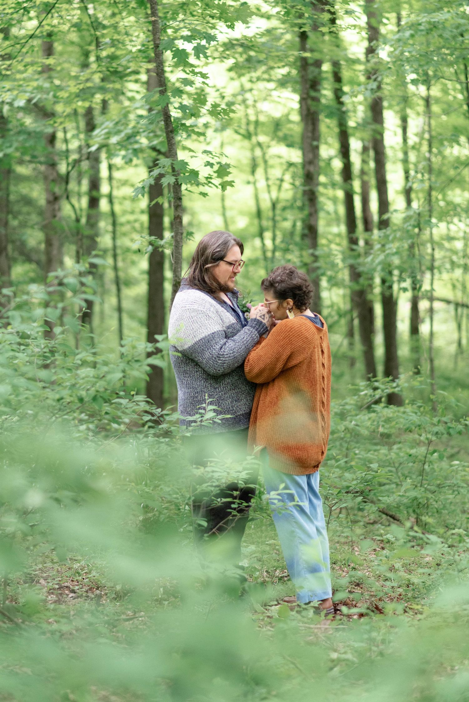 Couple in forest of Quemahoning Dam