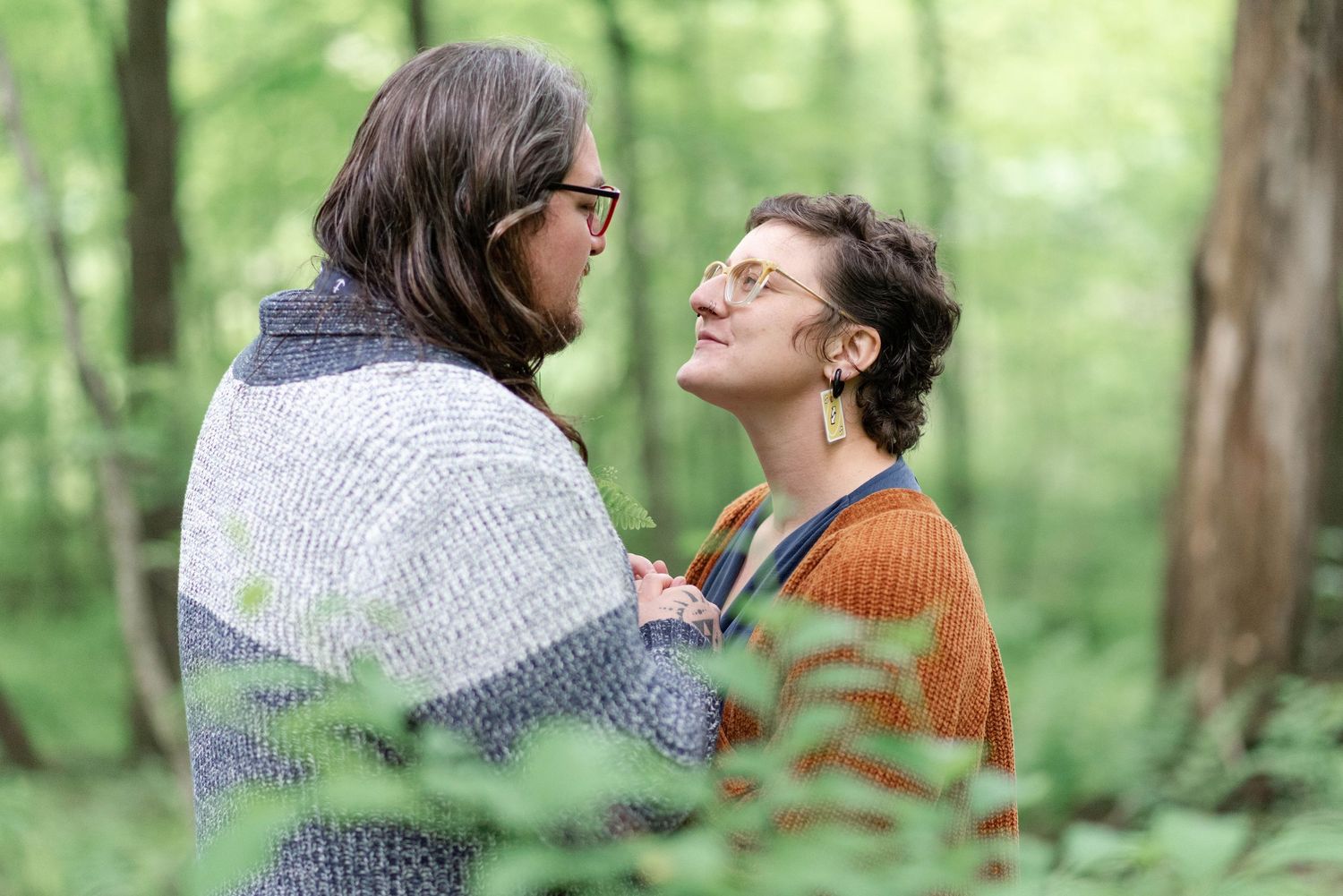 Couple in forest of Quemahoning Dam