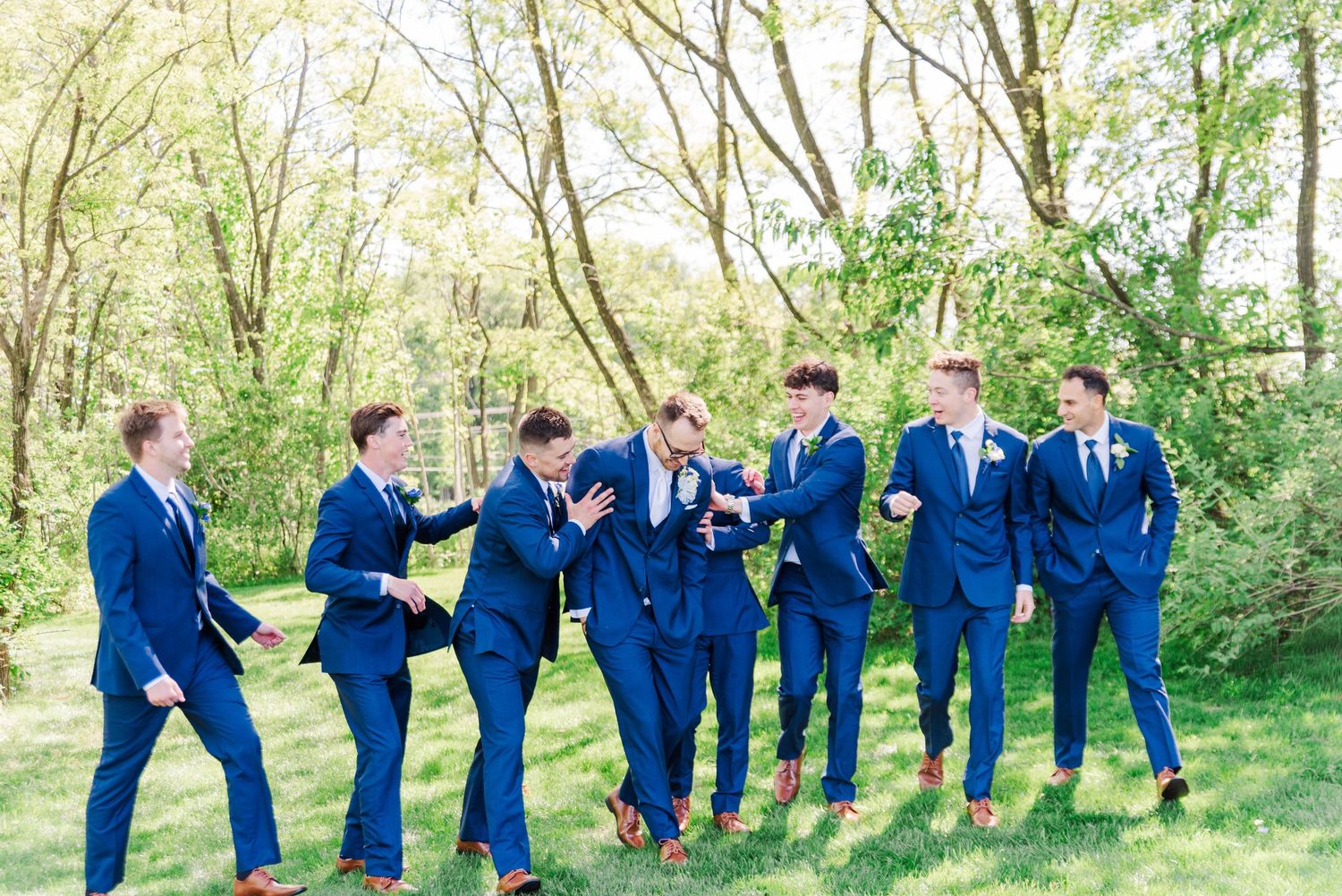 Groomsmen together at the Willow in Johnstown, Pennsylvania