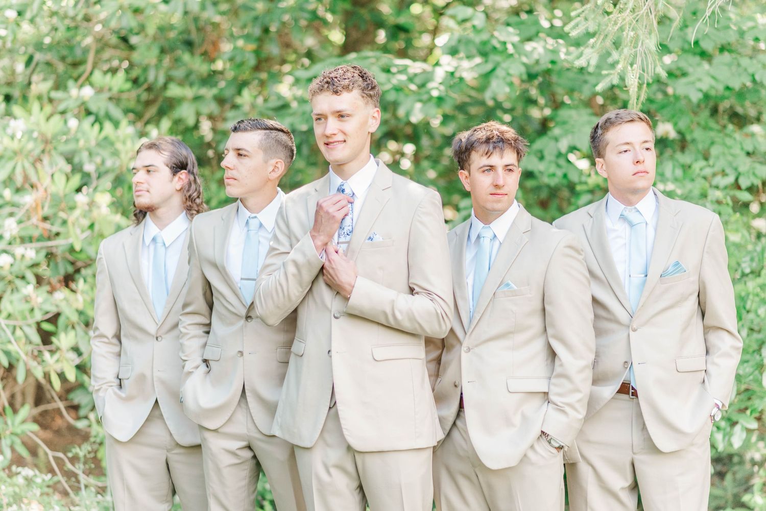 Groomsmen standing together in Ligonier, Pennsylvania