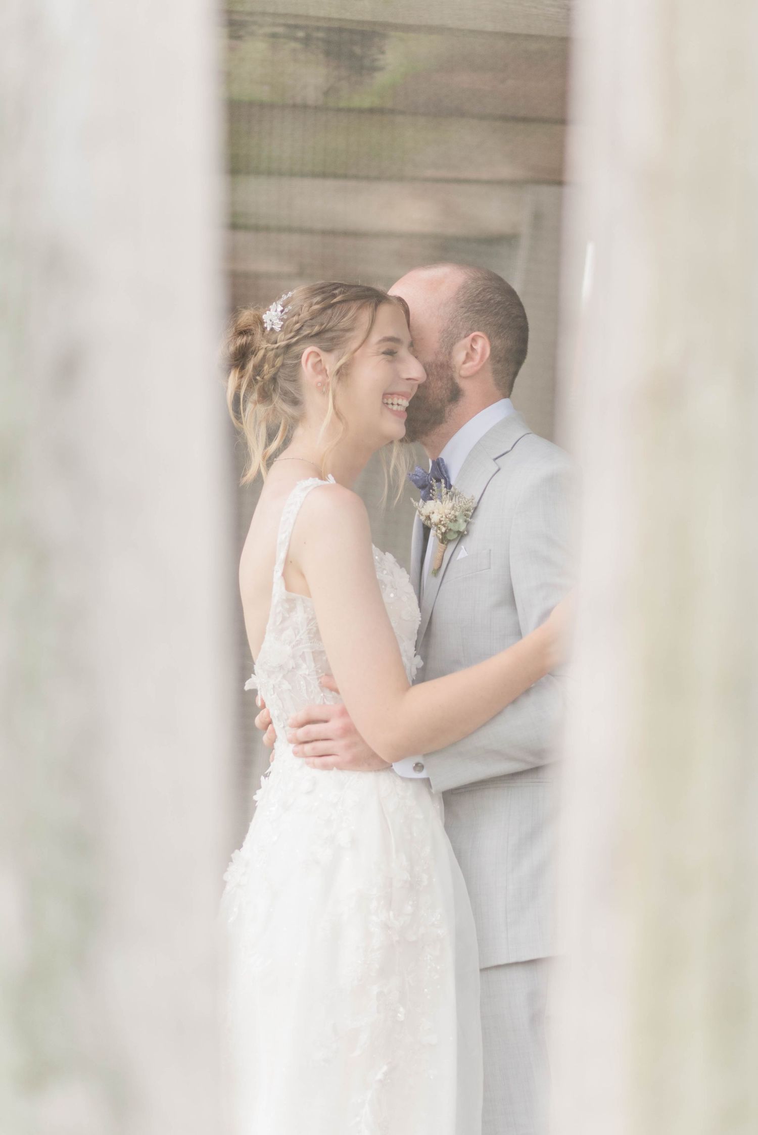 Bride and groom at Joiner Farms in Northern Cambria, Pennsylvania