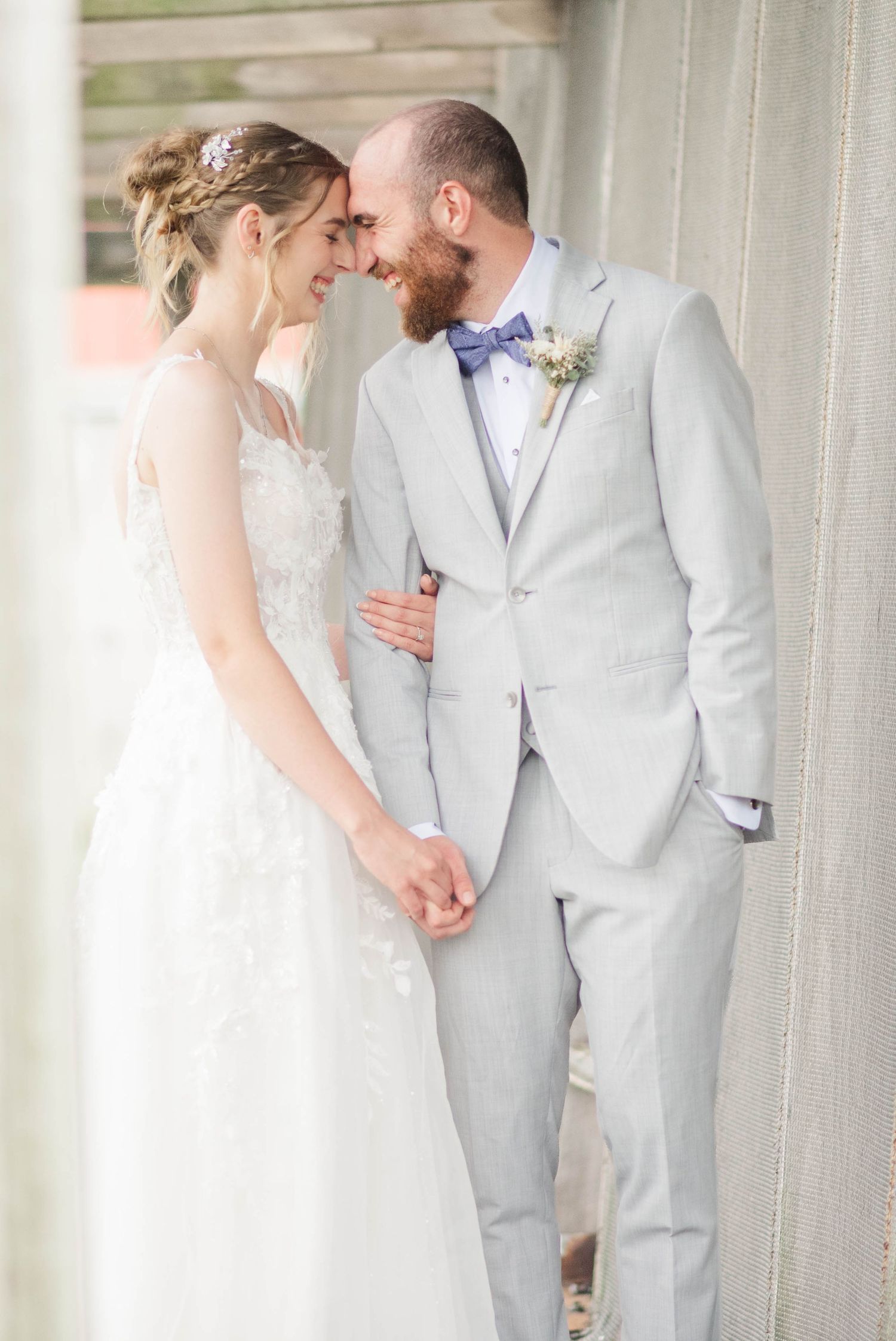 Bride and groom at Joiner Farms in Northern Cambria, Pennsylvania