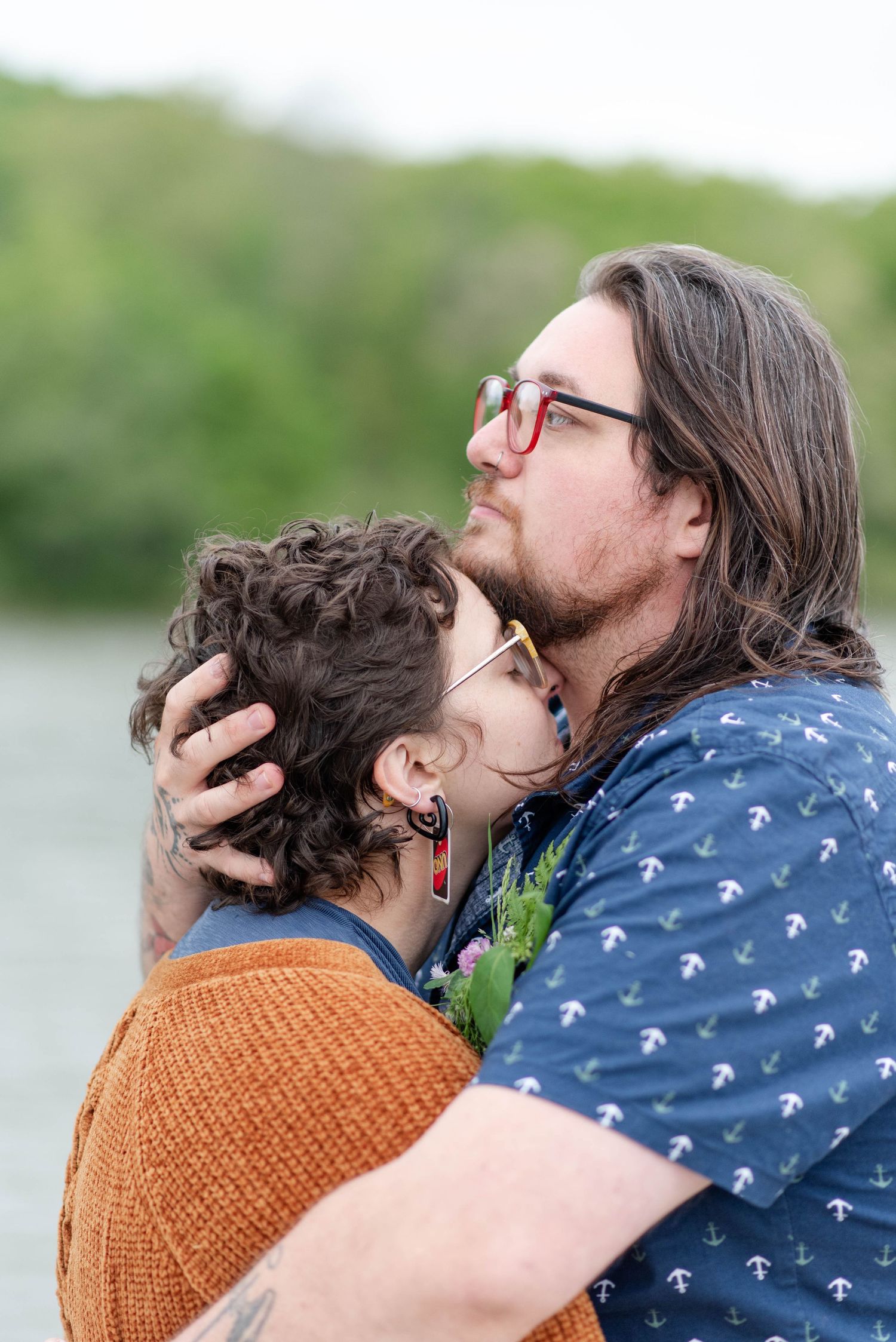 Couple on bridge at Quemahoning Dam