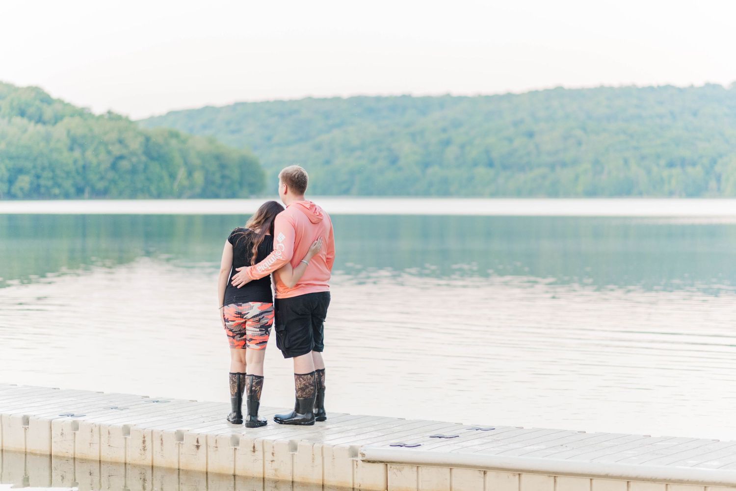 Engagement photo at Quemahoning Reservoir in Johnstown, Pennsylvania