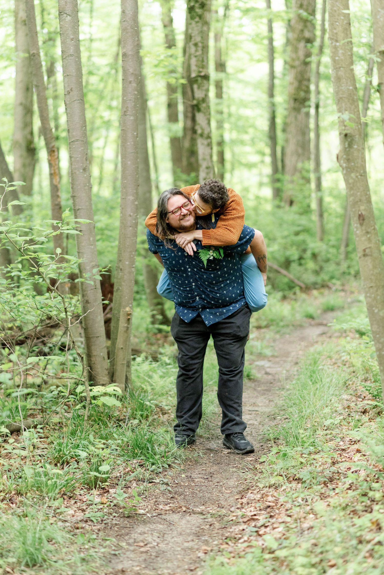 Couple in forest of Quemahoning Dam