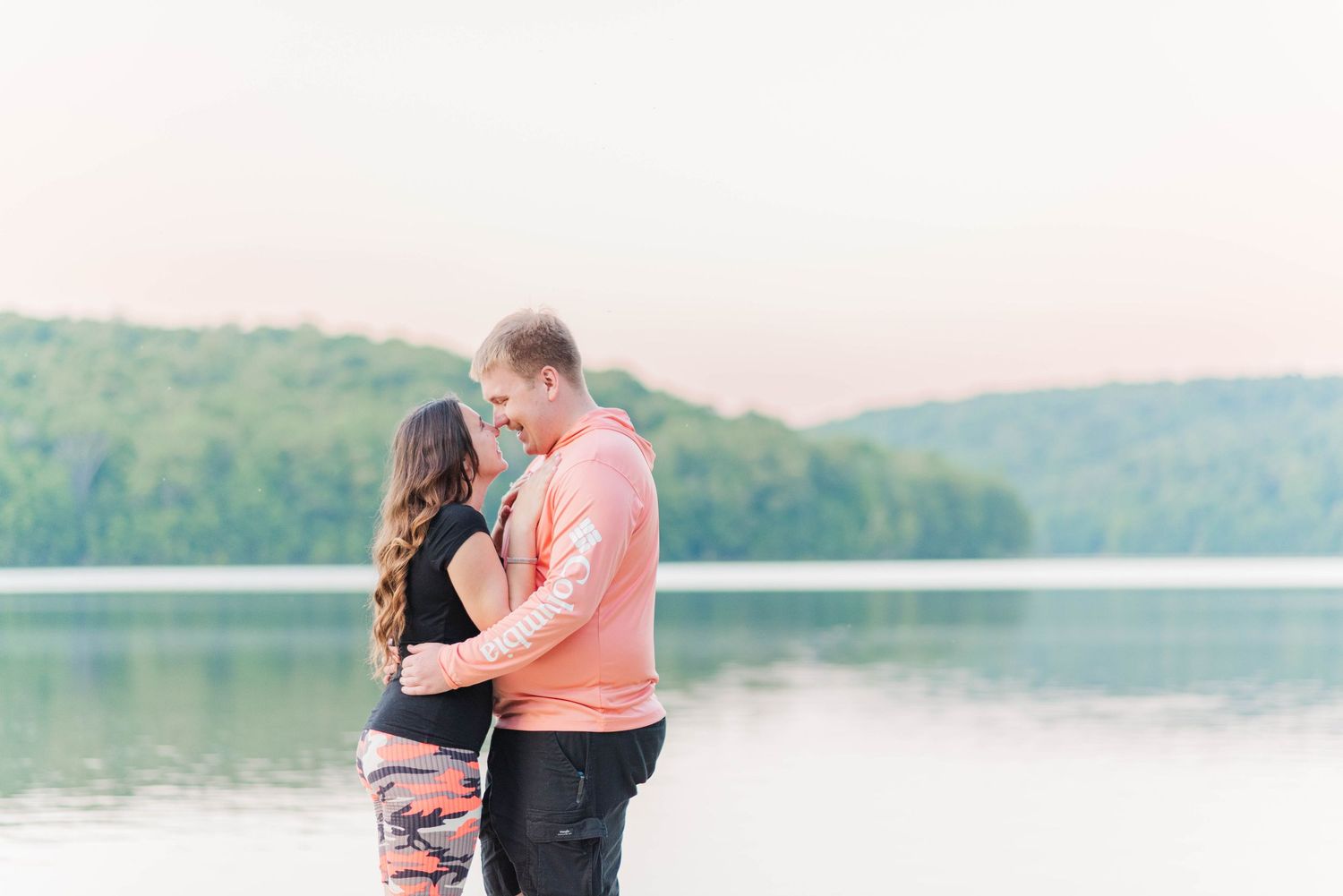 Engagement photo at Quemahoning Reservoir in Johnstown, Pennsylvania