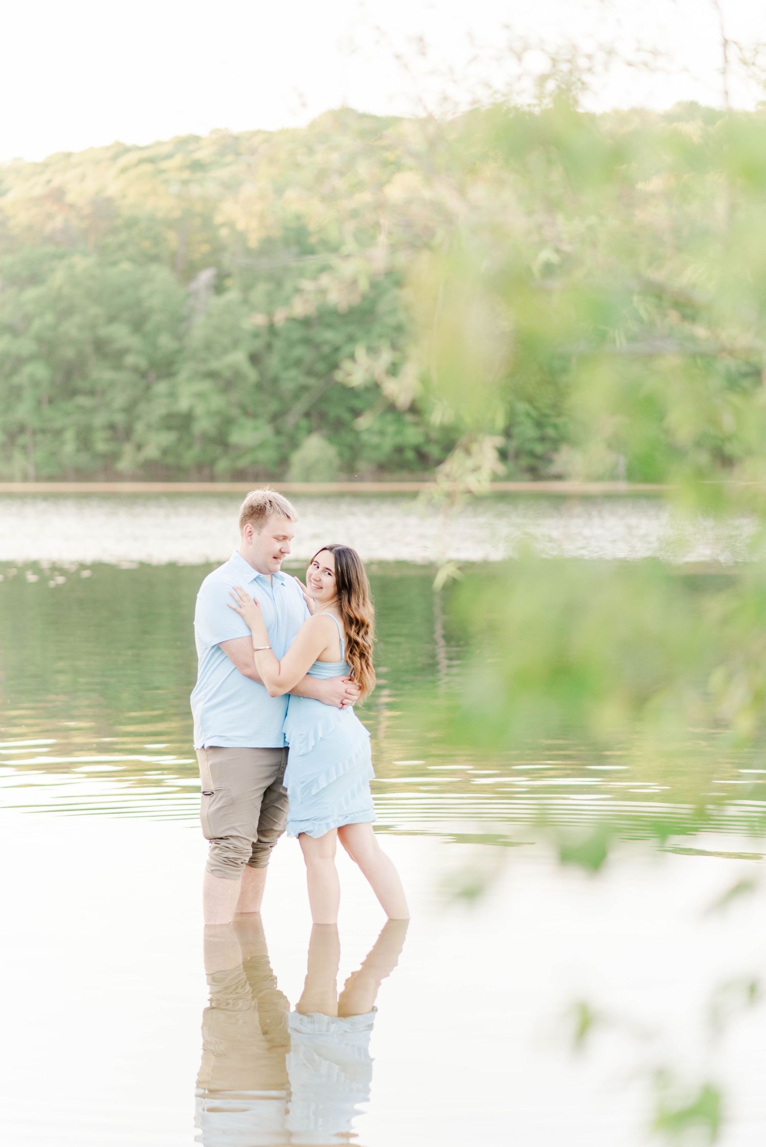 Engagement photo at Quemahoning Reservoir in Johnstown, Pennsylvania