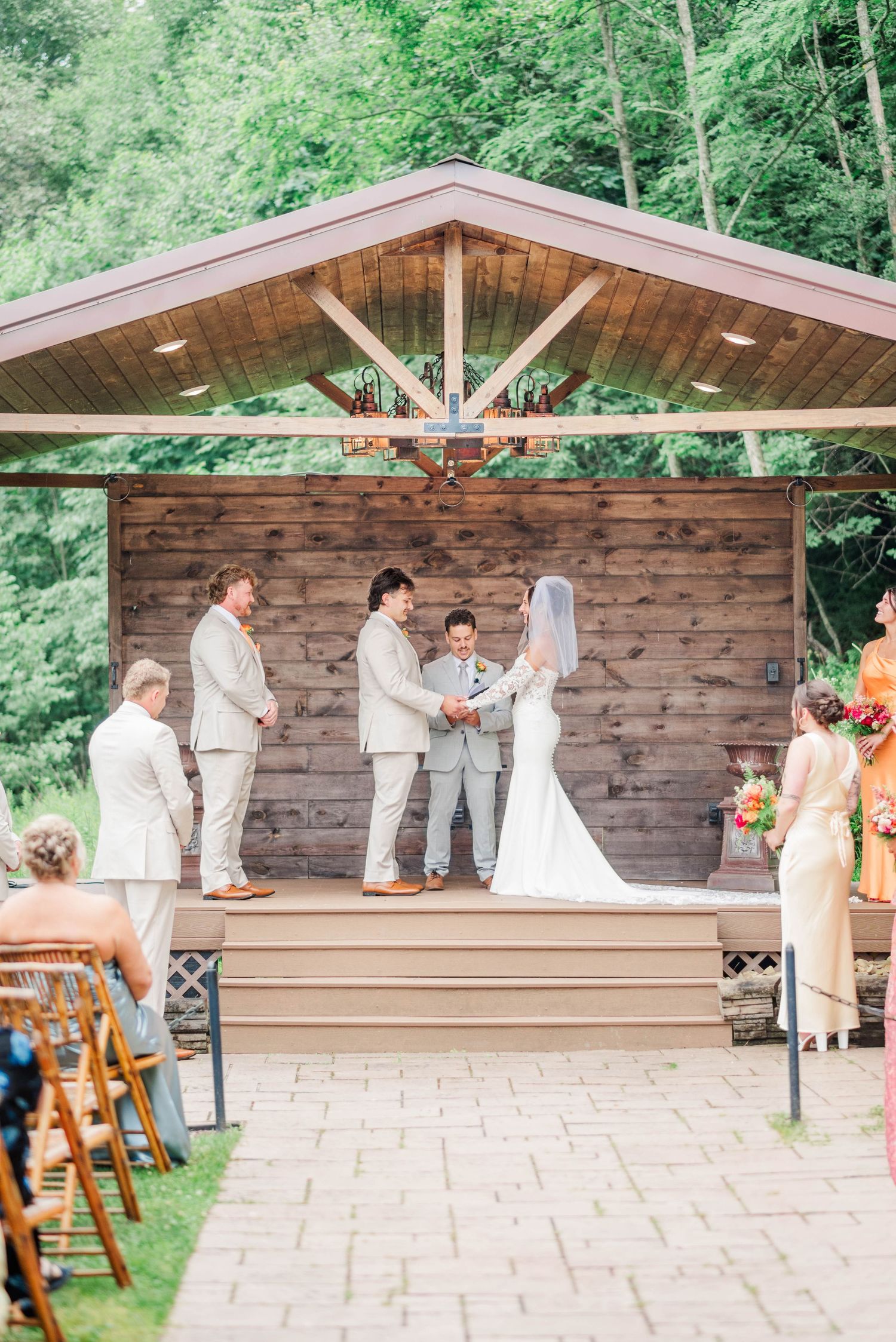 Ceremony at Whispering Hollow Estates in Pleasantville, Pennsylvania