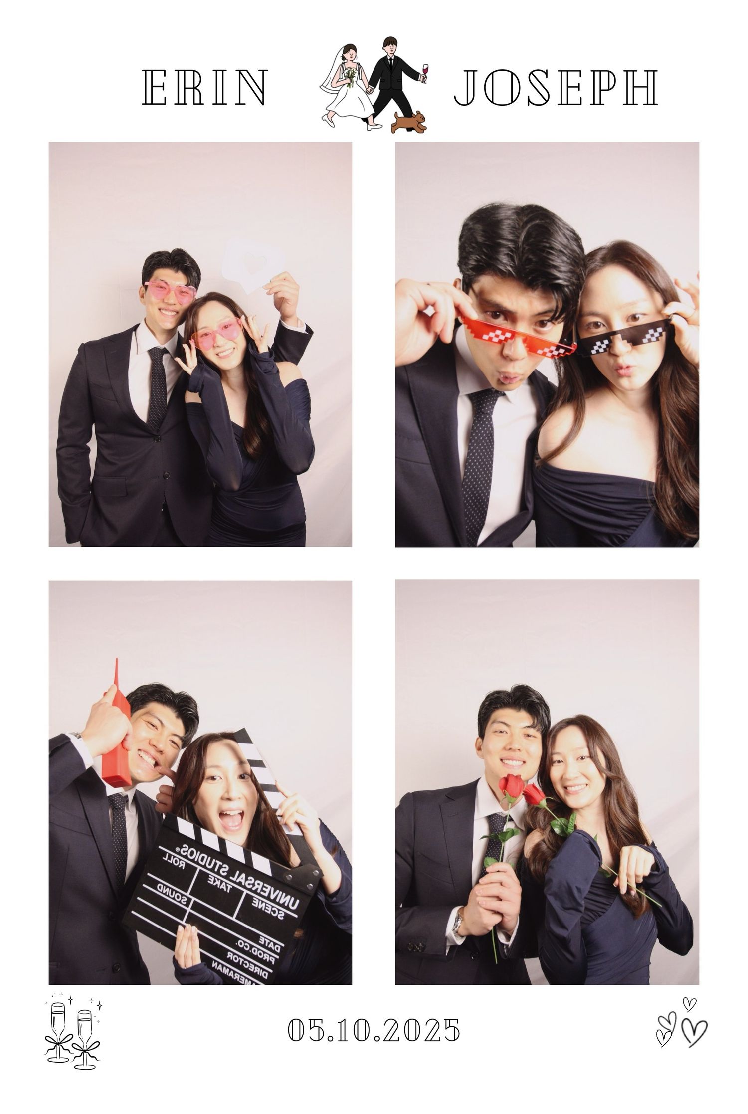 A couple posing for a photo in our Sydney standard-angle photobooth.
