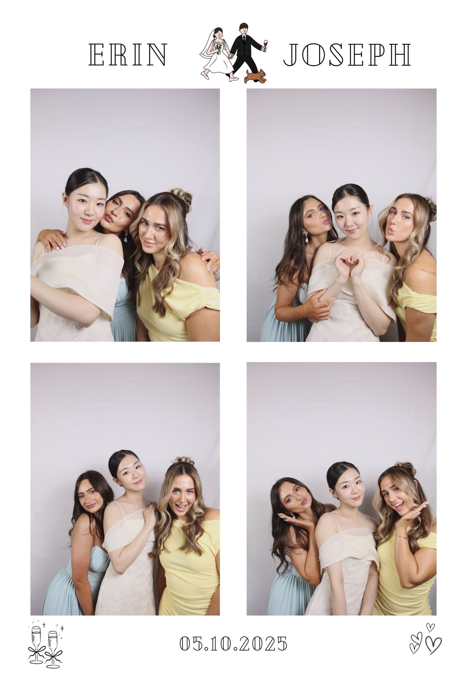 Custom standard-angle wedding photobooth print strip for a Sydney reception.