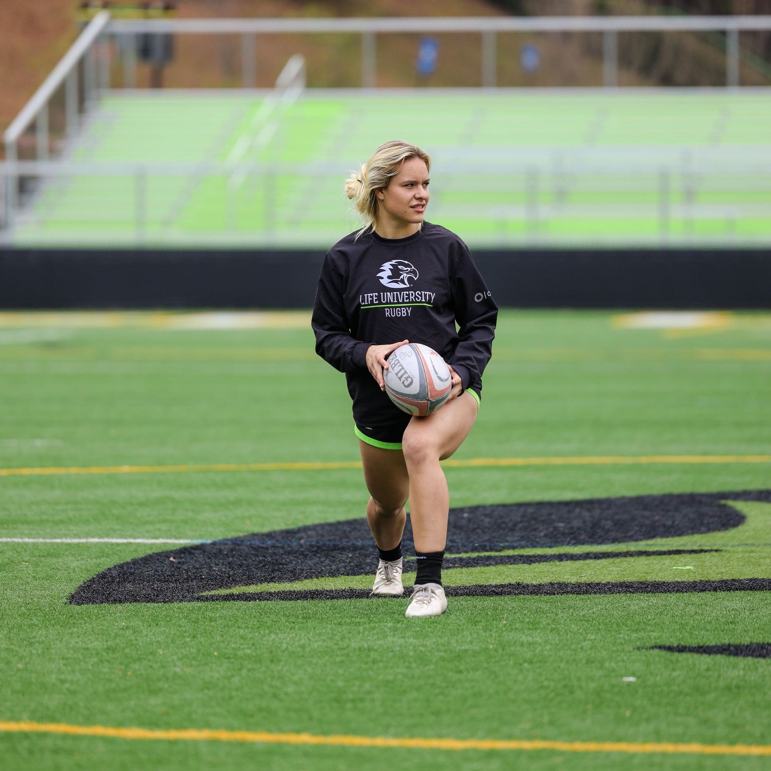 Rugby sports photography in Atlanta capturing skill development and ball handling drills for athlete training and performance
