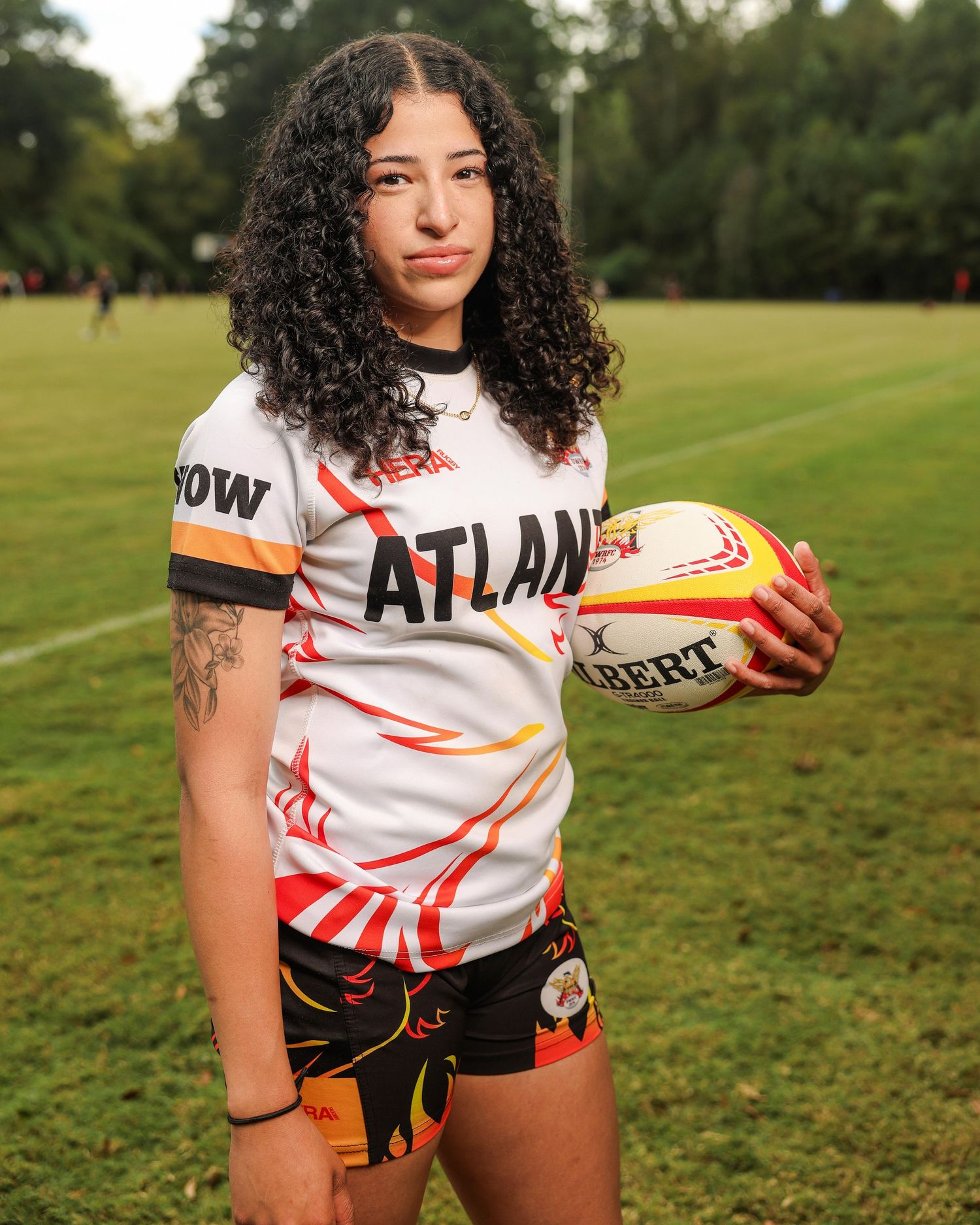 Athlete branding portrait session with rugby player in Atlanta showing confident identity and personal brand presence