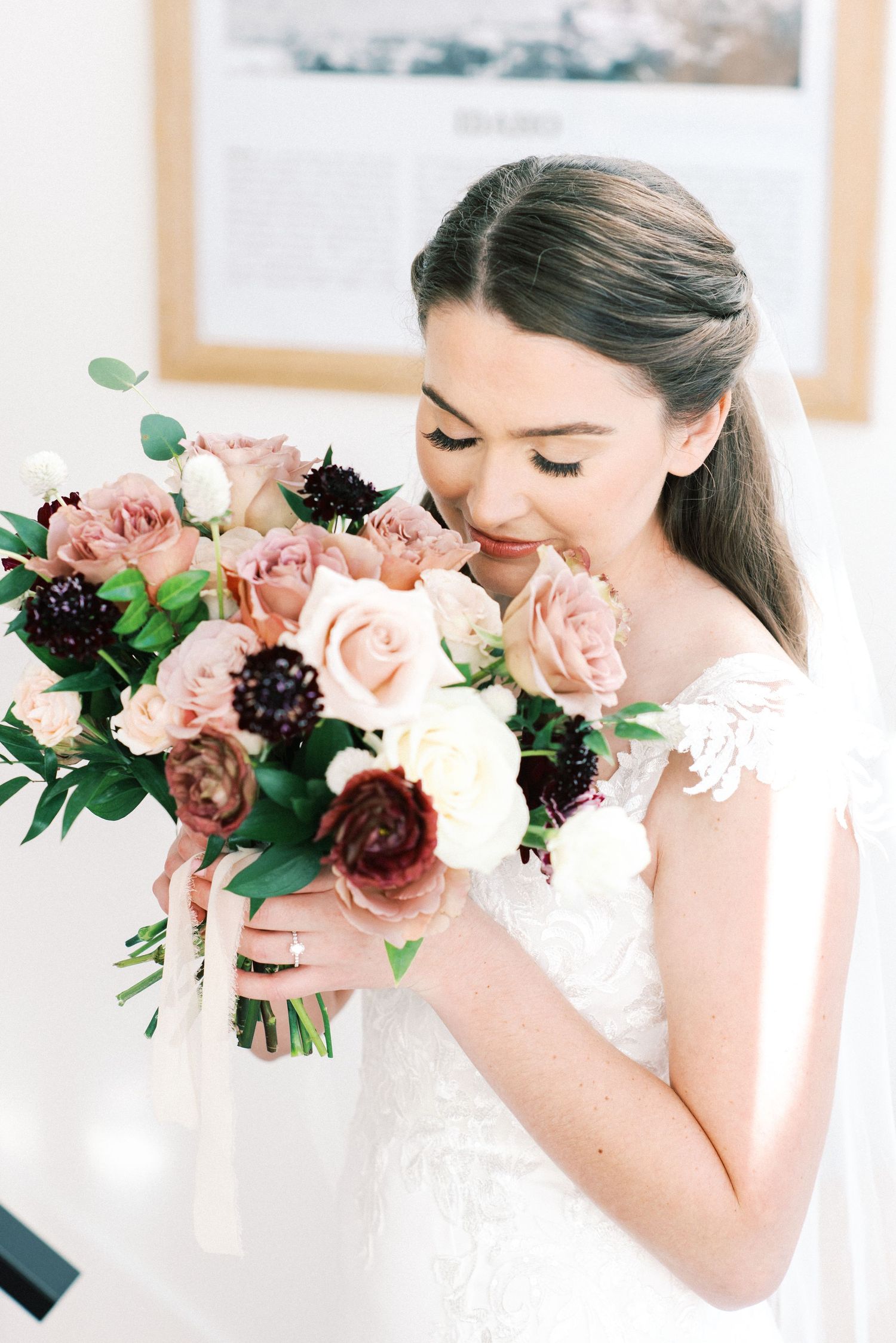 smelling flowers