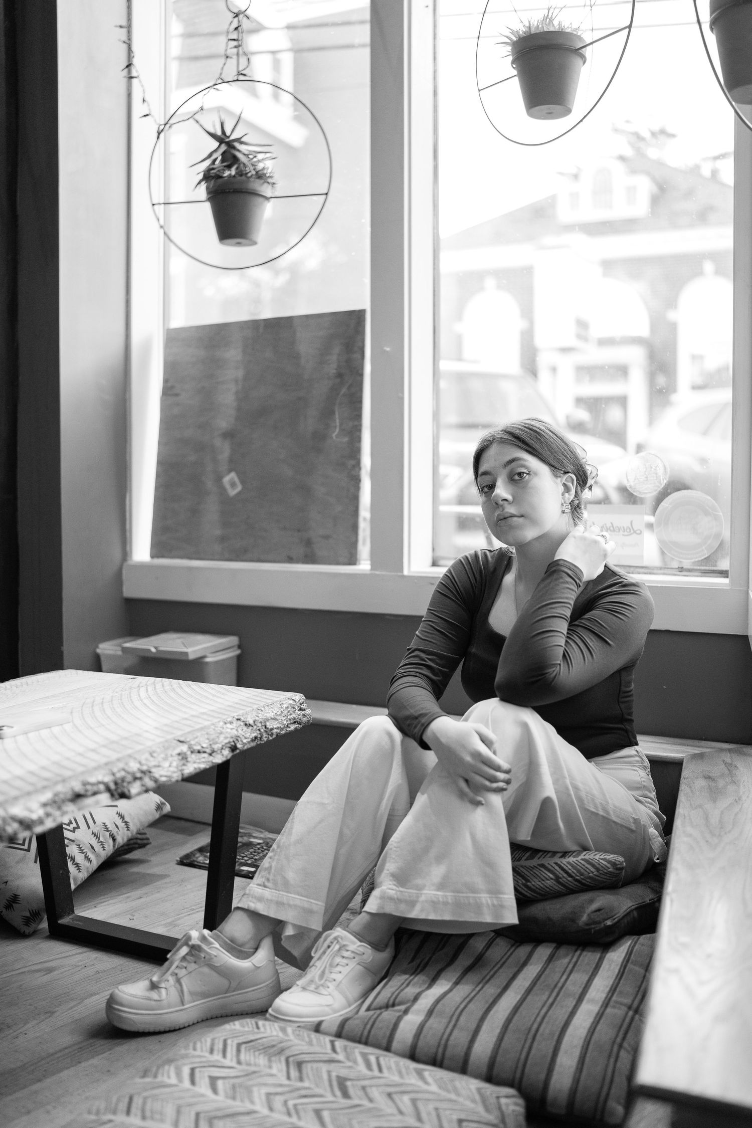 indoor cafe portrait session