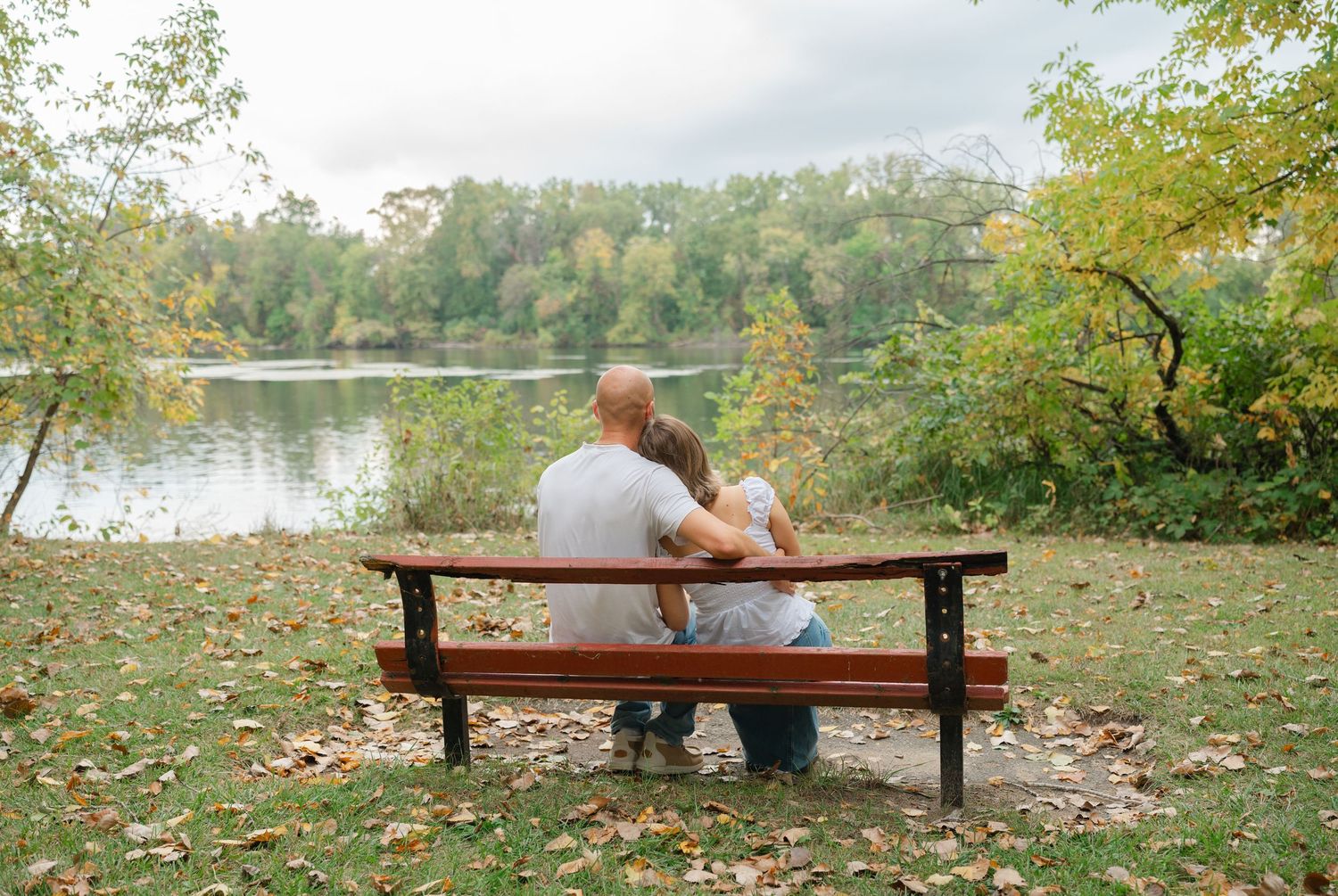Couple sitting on bench