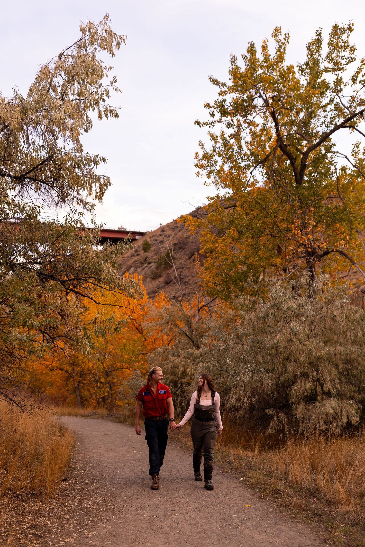 Engagement photo taken at Peterson Creek Park in Kamloops BC during the Fall.