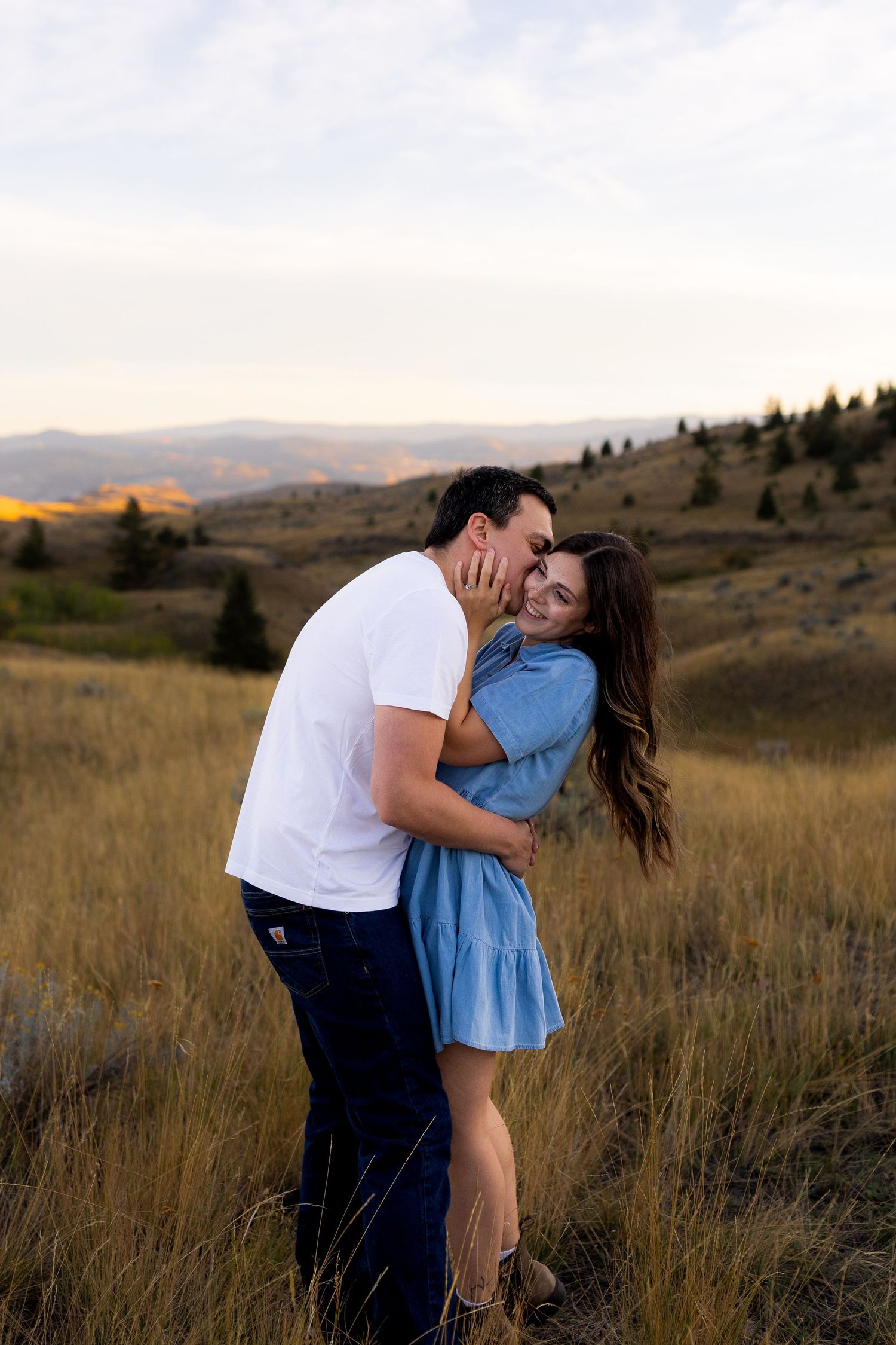 Engagement photo taken in the Lac du Bois Grasslands in Kamloops, BC.