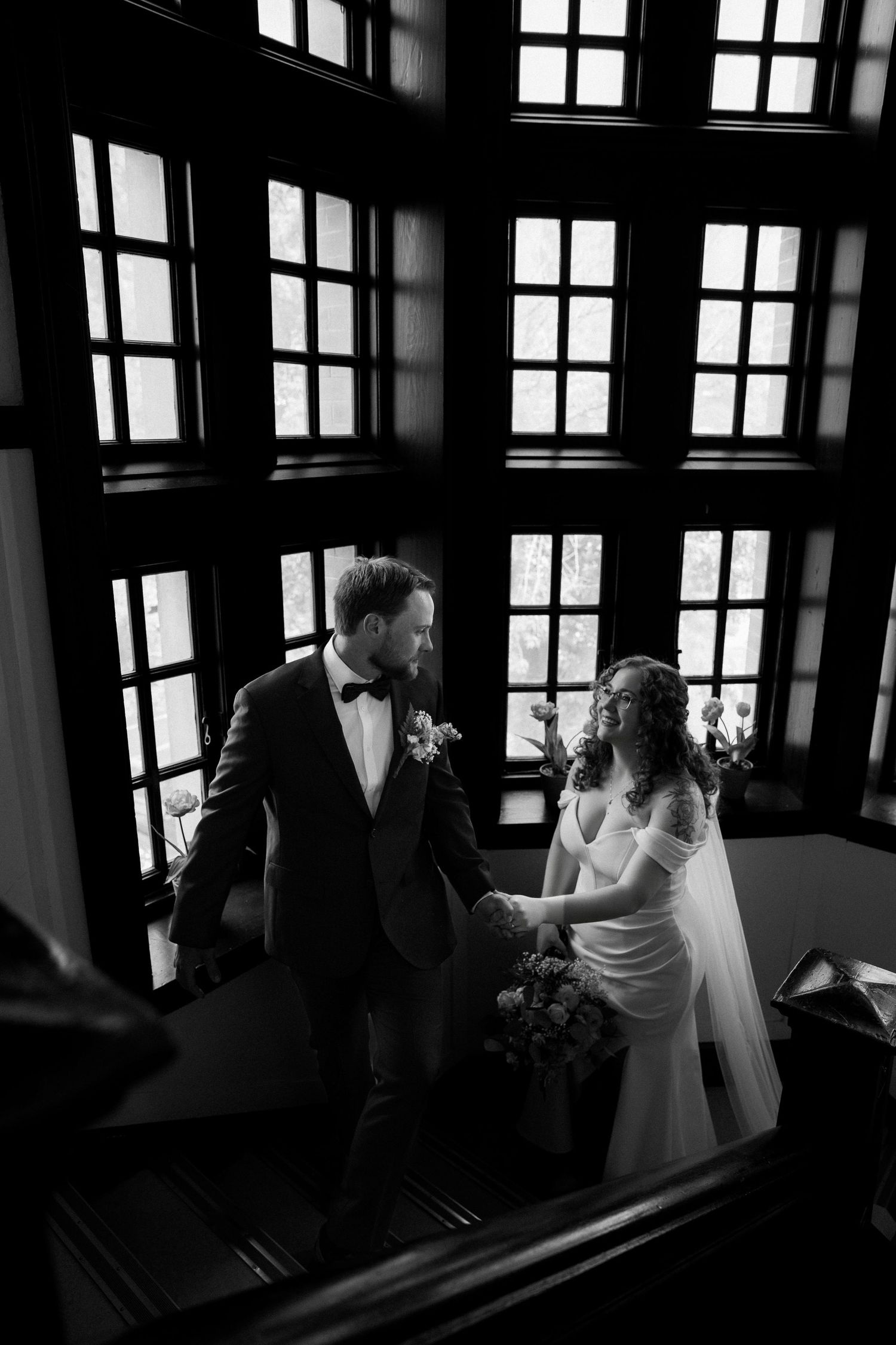 Wedding photo taken downtown Kamloops BC at the Old Courthouse.