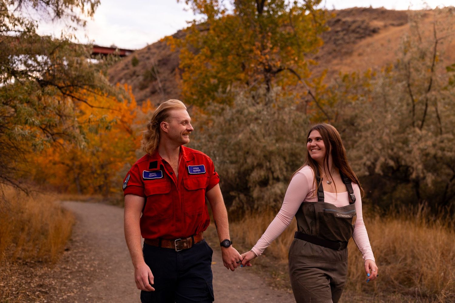 Engagement photo taken at Peterson Creek Park in Kamloops BC during the Fall.