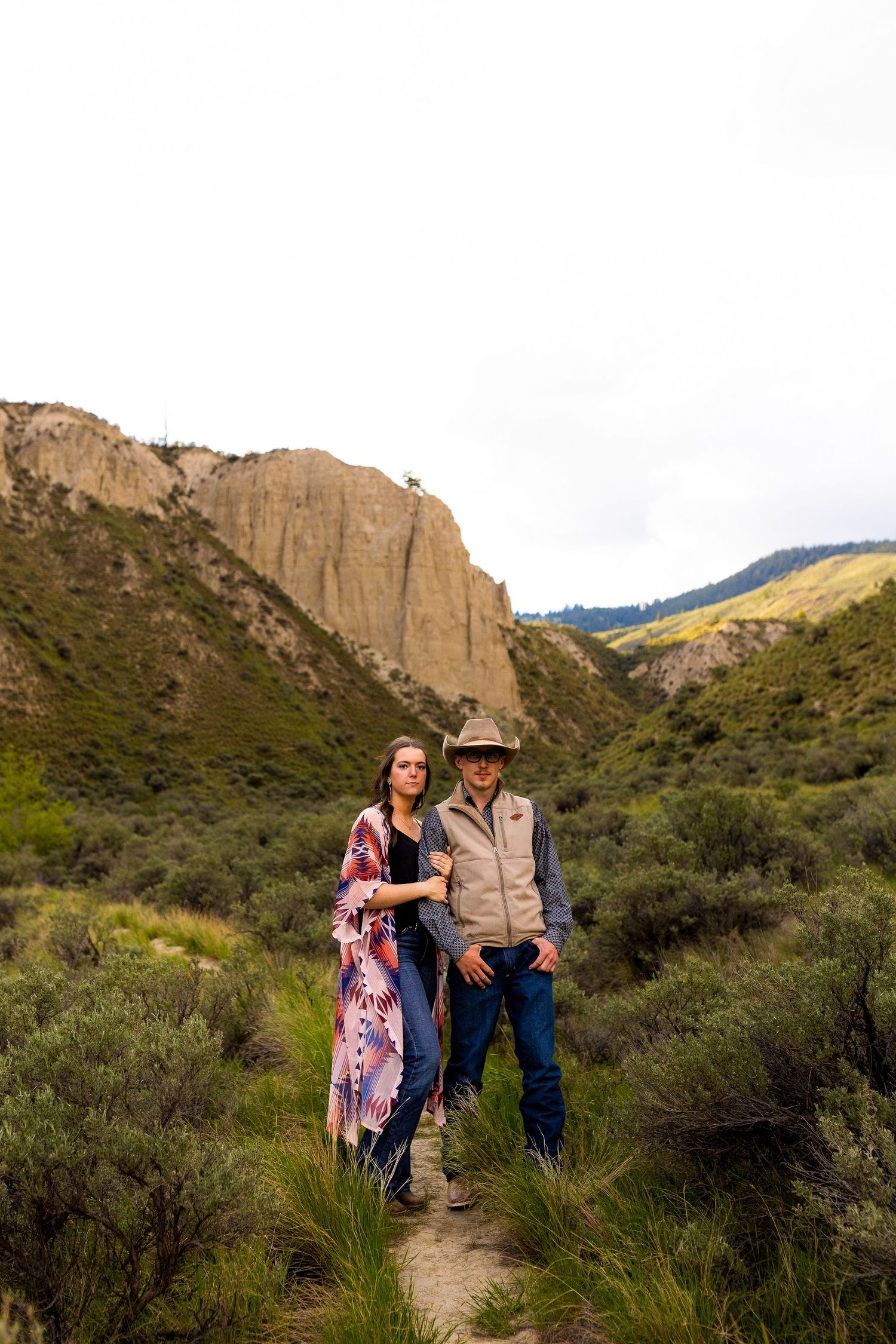 Engagement photo taken at Hoodoo Valley on Shuswap Road in Kamloops BC.